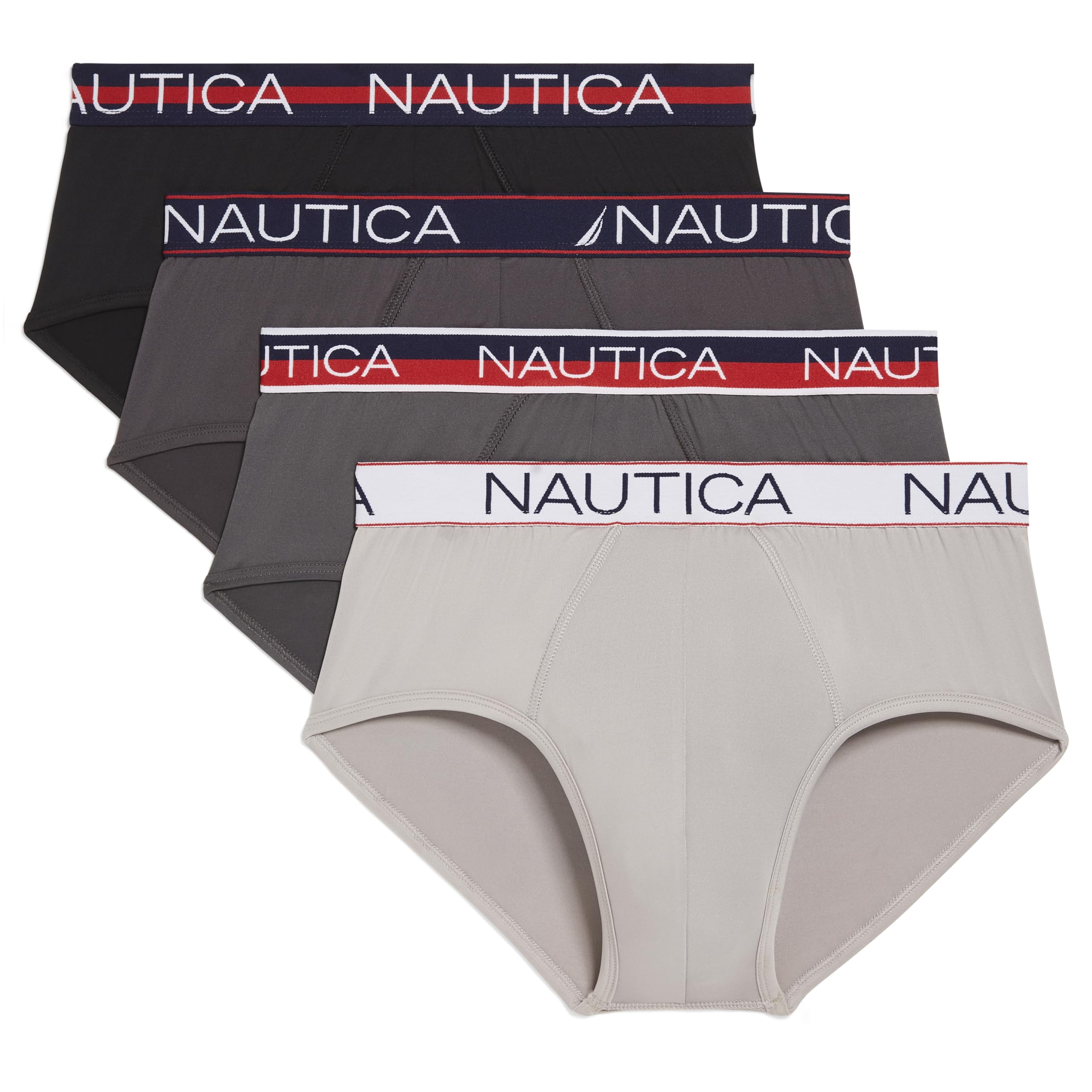 Nautica Men's 4-pack Limited Edition Micro Briefs X-Large Black/Charcoal/Lead/Alloy - Assorted Wb
