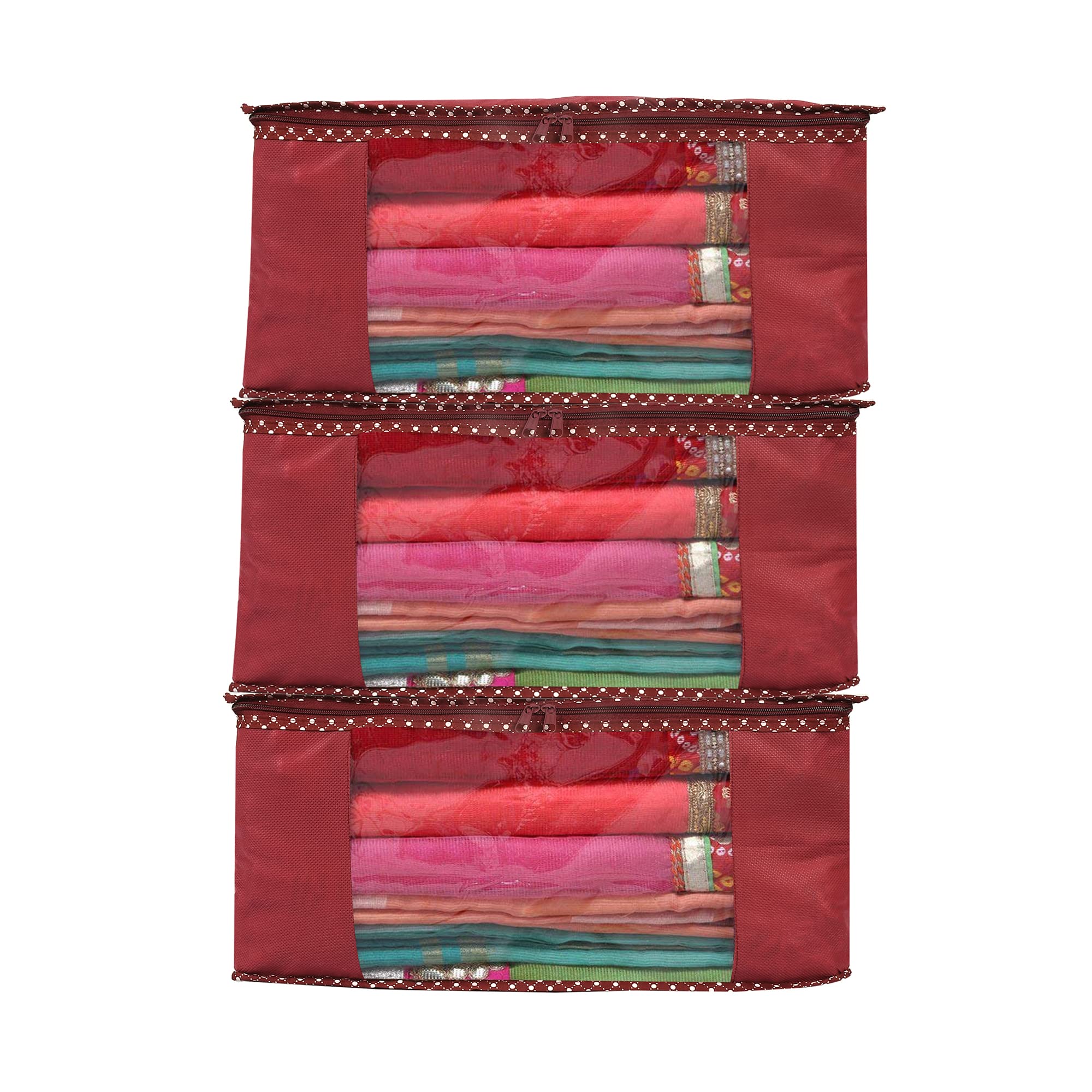 BB BACKBENCHERS Saree Cover/Clothes Cover/Garment Cover/Storage Cover/Organizer For Wardrobe/Space Saver Cover Non-Woven For Saree, Lehenga, Suits, Pants, Shirts, With Zip And Transparent Window