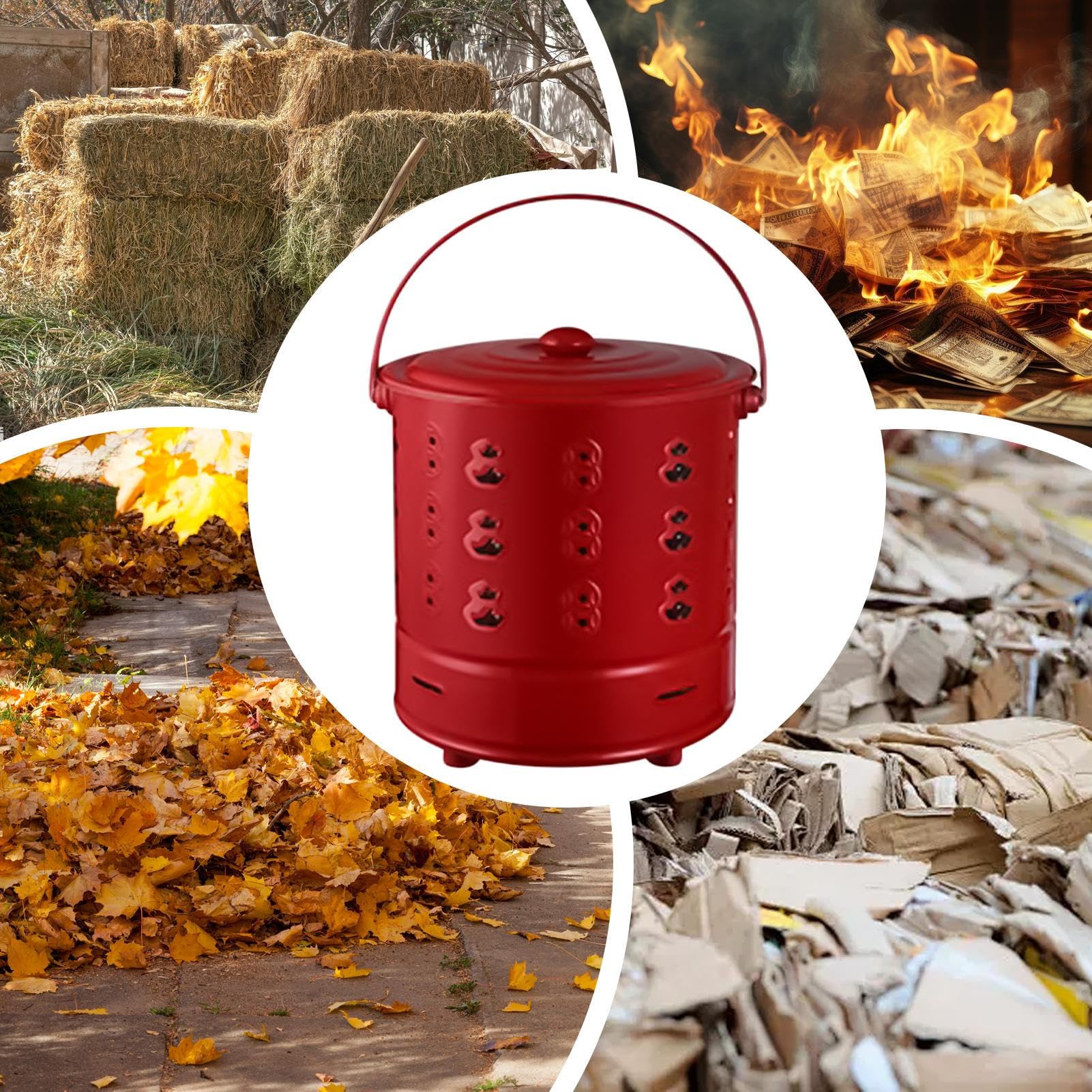 Quemador de Papel - Incinerador Metálico Con Jaula Para Barril,Recipiente Ignífugo para Acampada Granja Terraza Basura Fogata Jardín