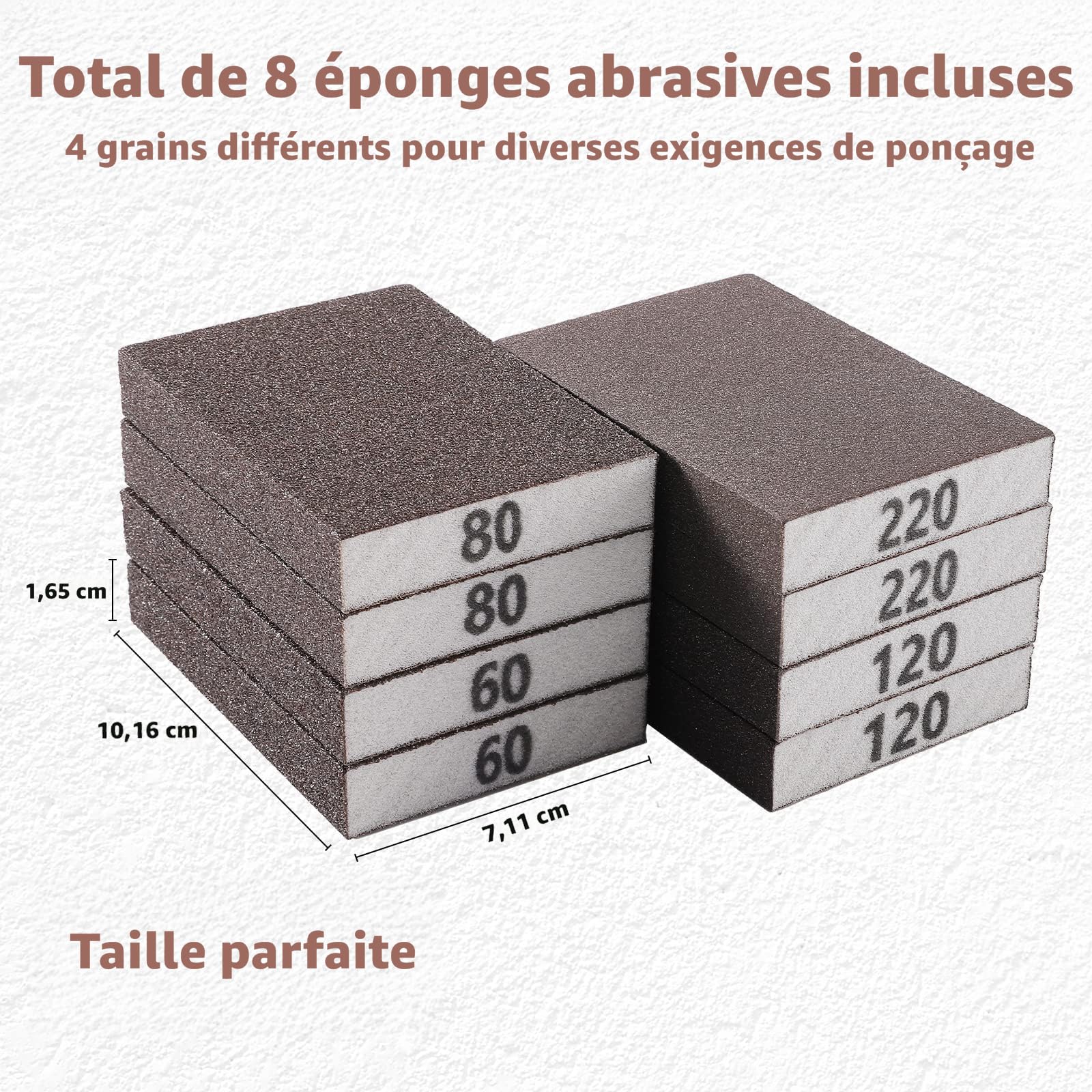 Éponges De Ponçage Lavables - Grain 60 à 320 - Pour Bois, Bricolage - Neuf