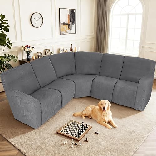 Miniatura 2 de ALIECOM Fundas de sofá modular 100% impermeables, en forma de L, elásticas, para sofá seccional, reclinable, lavable, protector para perro o