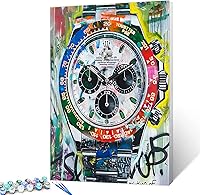 Vista 34 de Tucocoo Pintura al óleo estilo graffiti por números para adultos principiantes con marco, pintura de guitarra fresca por número sobre lienzo