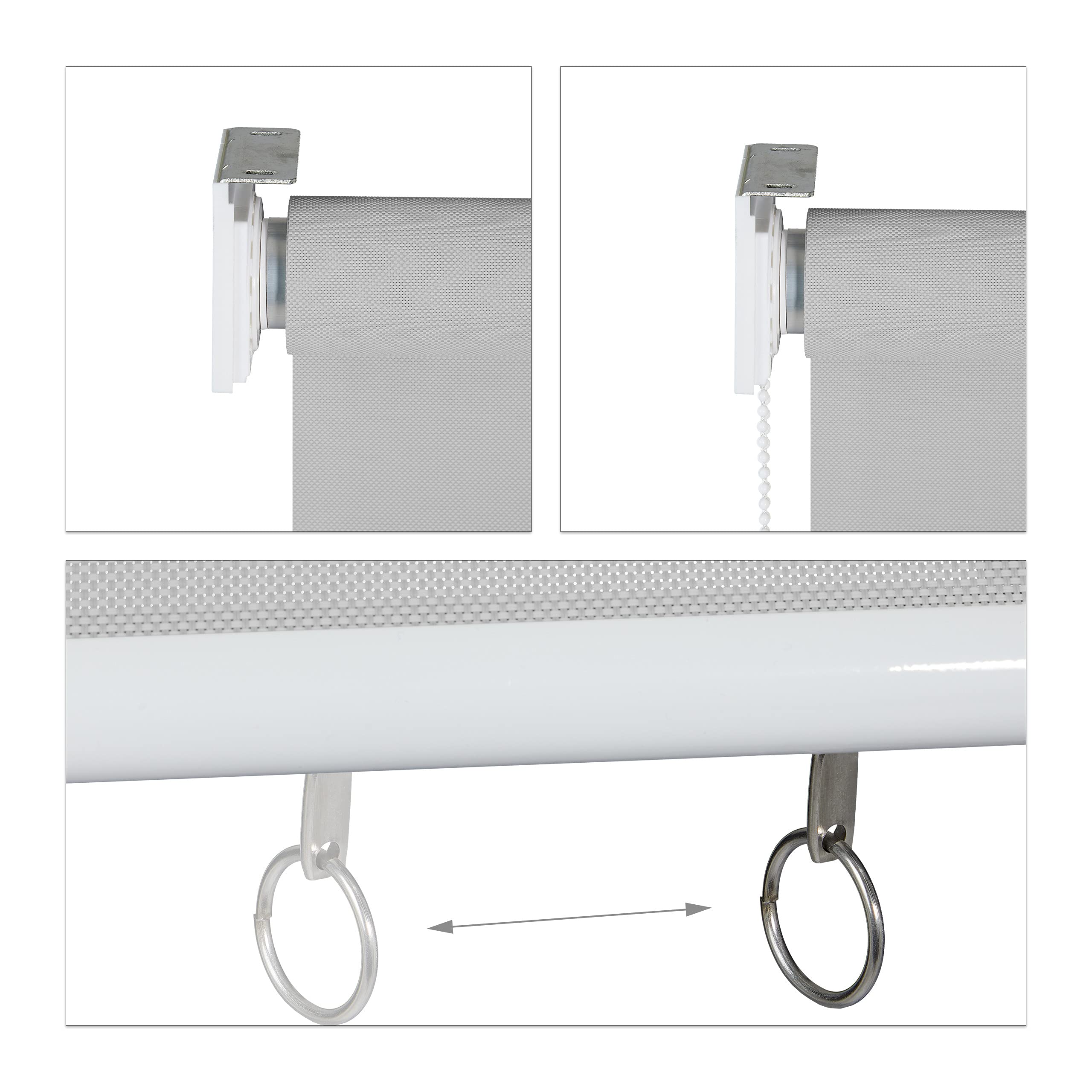 Relaxdays Store Vertical, 140 x 180 cm, extérieur pour Balcon, terrasse & Jardin, résiste aux intempéries, Gris