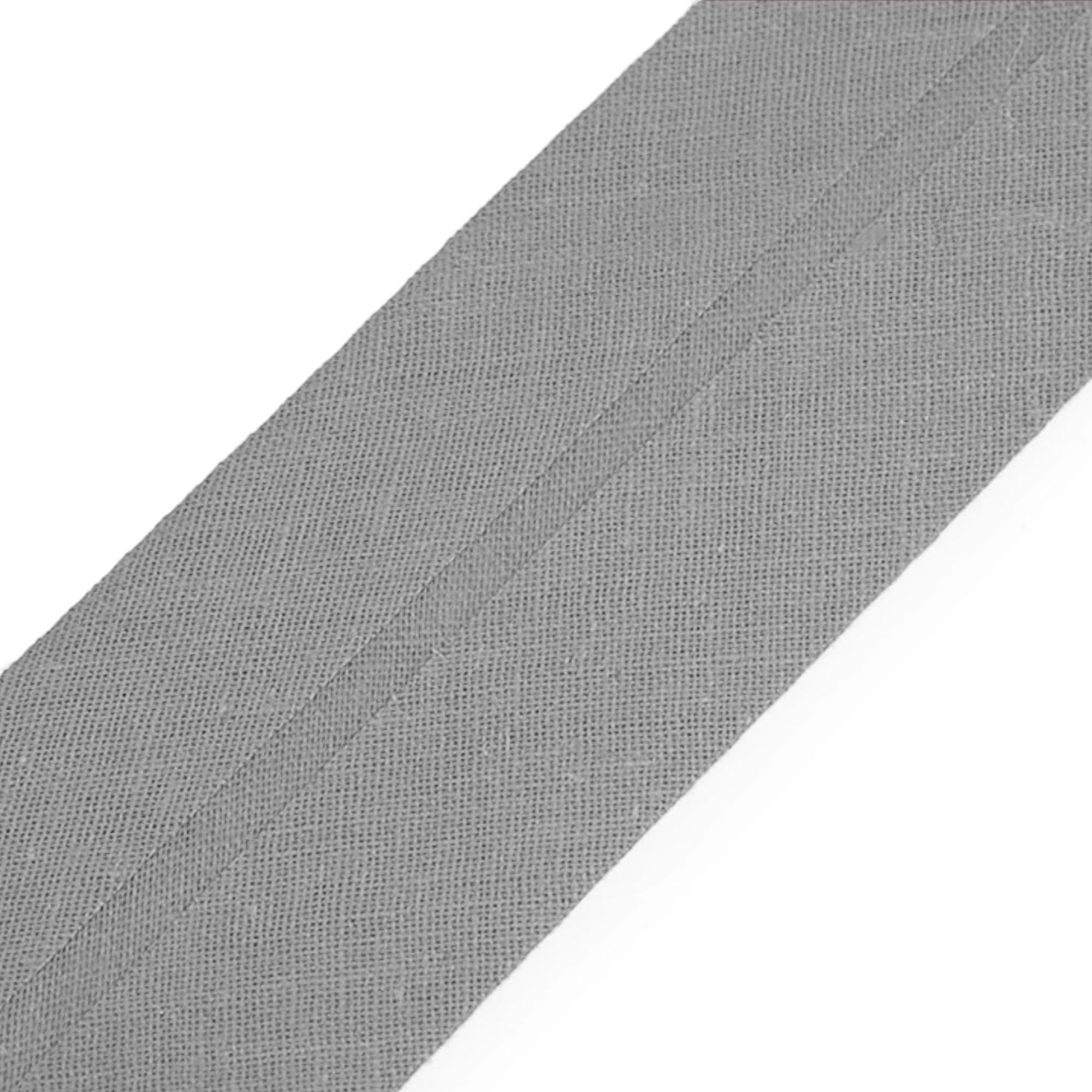 Biais simple de couture tissu coton gris large 40 mm, ruban 25m pour bordure de coussin