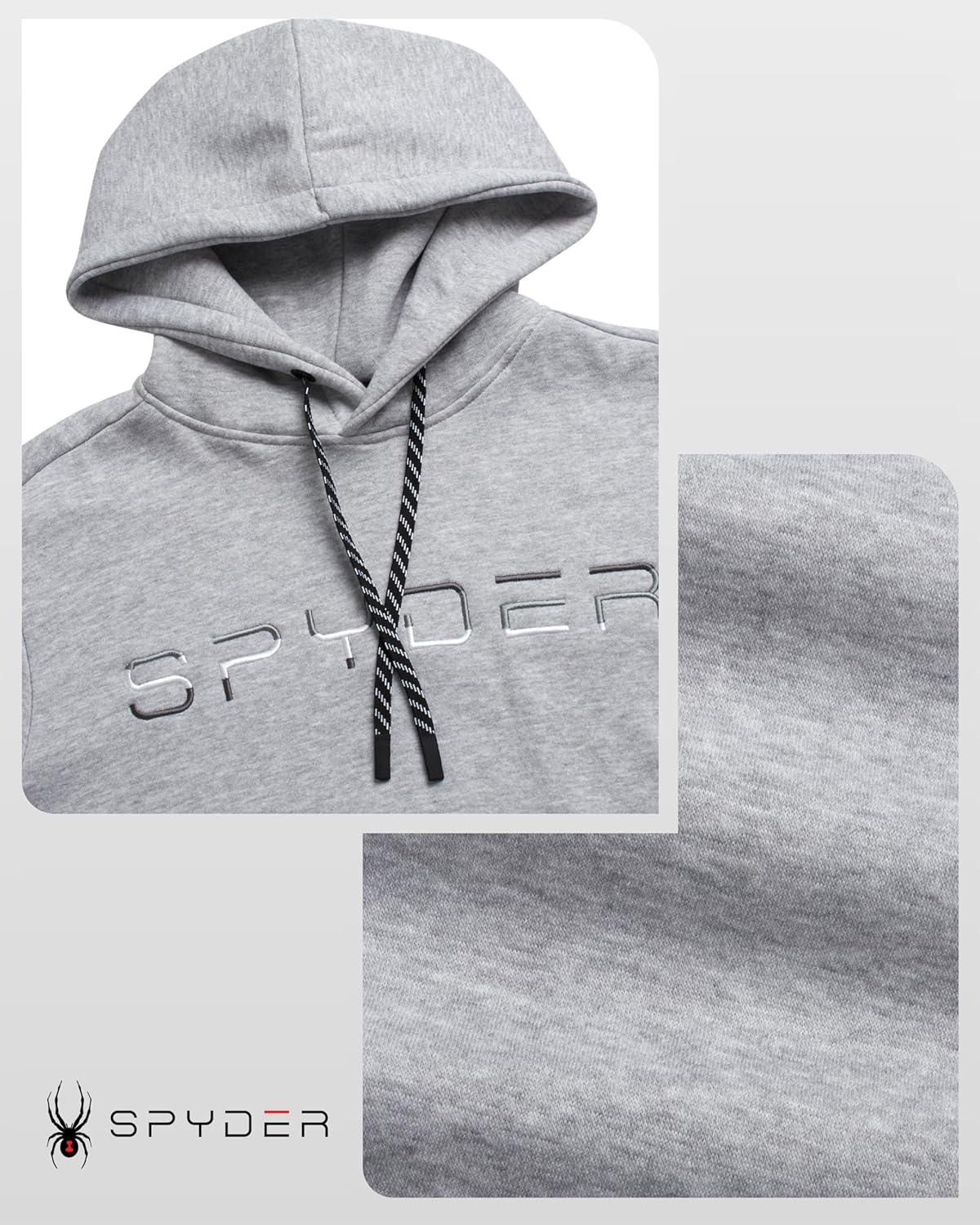 Spyder Mens Hoodie - Athletic Performance Soft Fleece Pullover Sweatshirts for Men - Heavyweight Workout Hooded Sweatshirt - Image 4