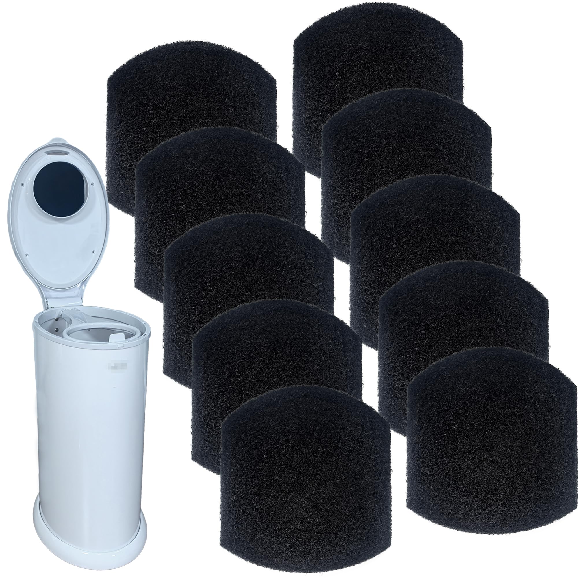 NewKe 10 Pack Baby Diaper Pail Deodorizer Refills Compatible with Ubbi Diaper Pail, Activated Charcoal Deodorizer Filters, Odor Eliminating, Precise