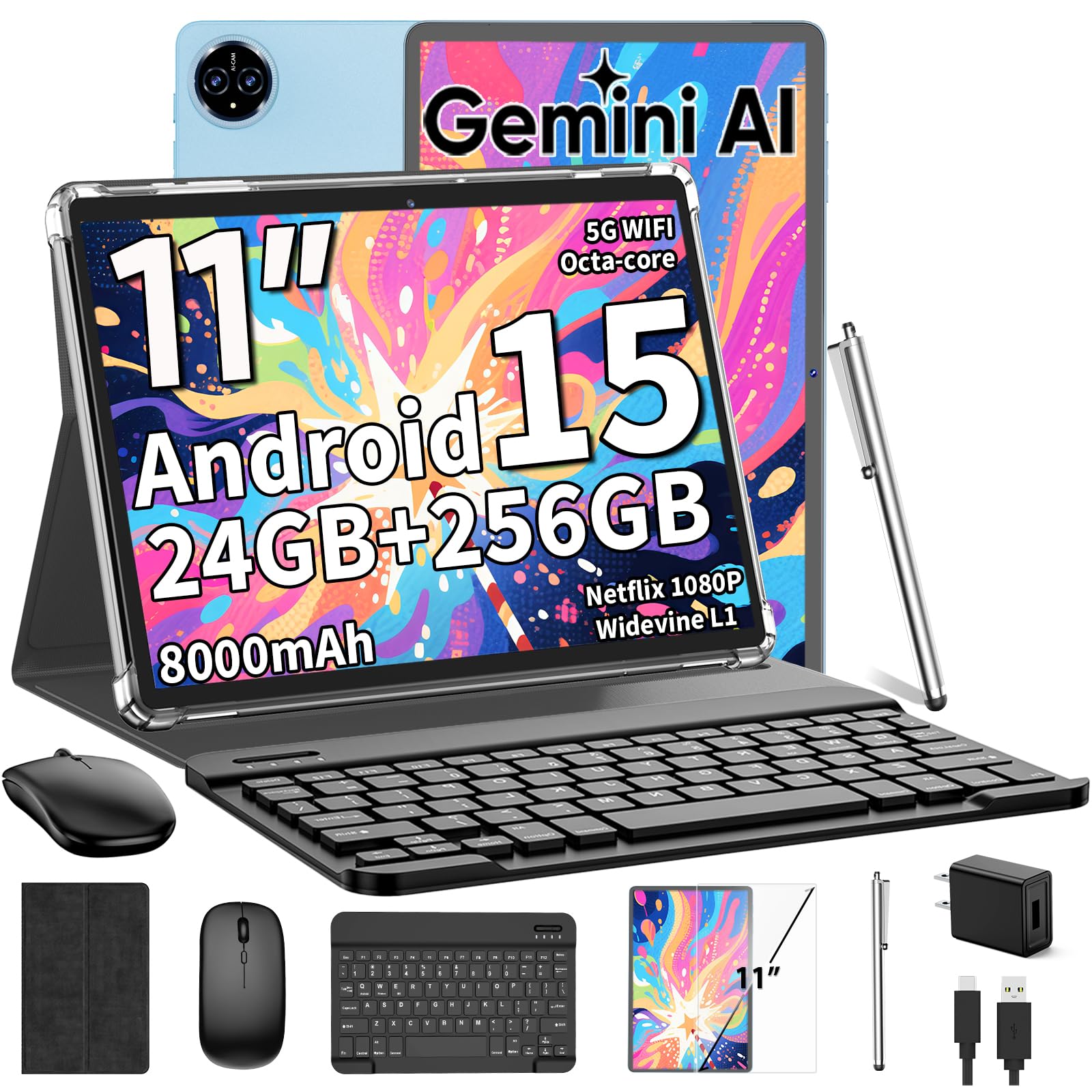 Android15 タブレット ⭕️11インチ⭕️30GB+128GB+2TB Amazon.com : 2026 Android 15 Tablet, 11 inch Tablet with Keyboard
