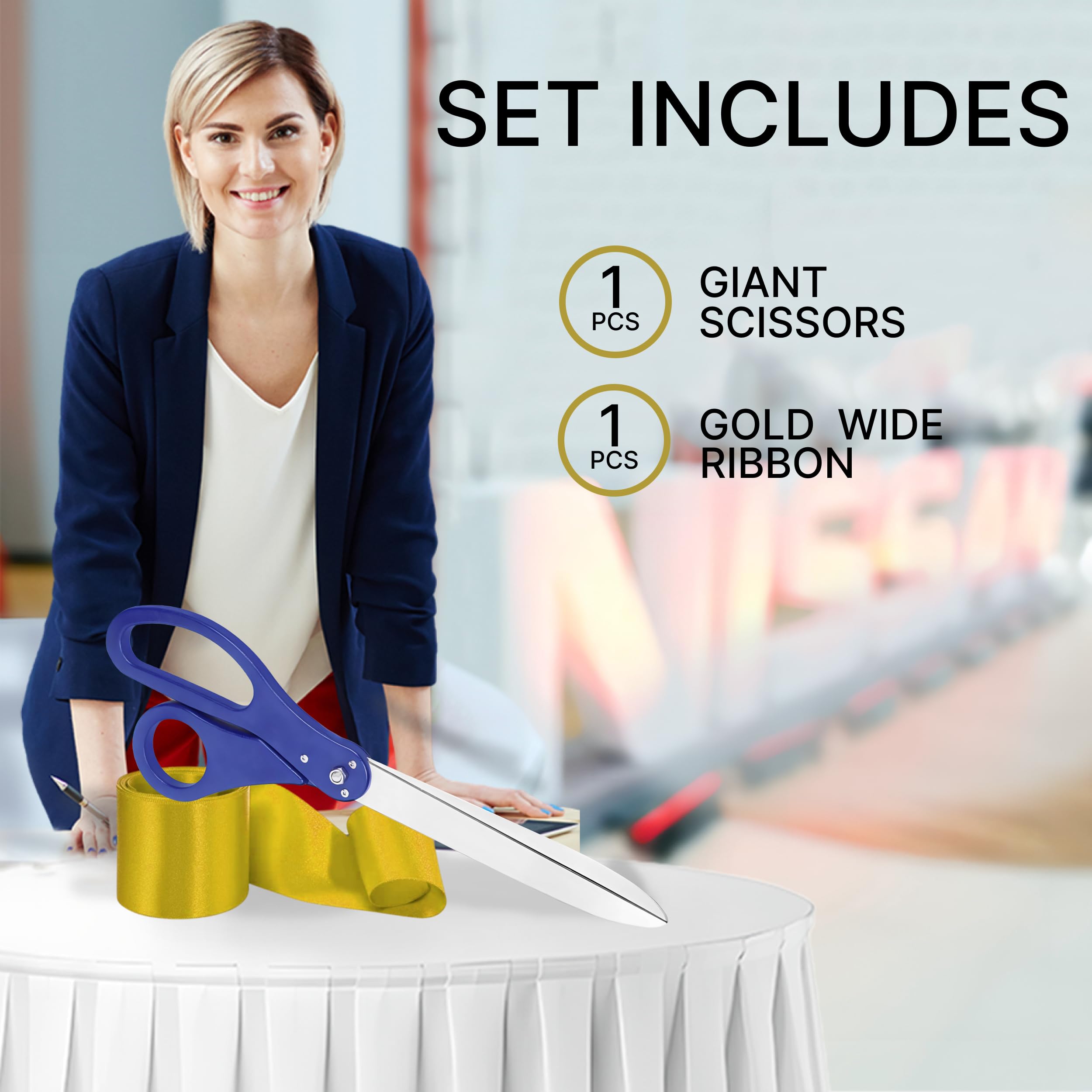Aazon.co: Ribbon Cutting Cereony Kit Gold – 25 Inch Giant Scissors...