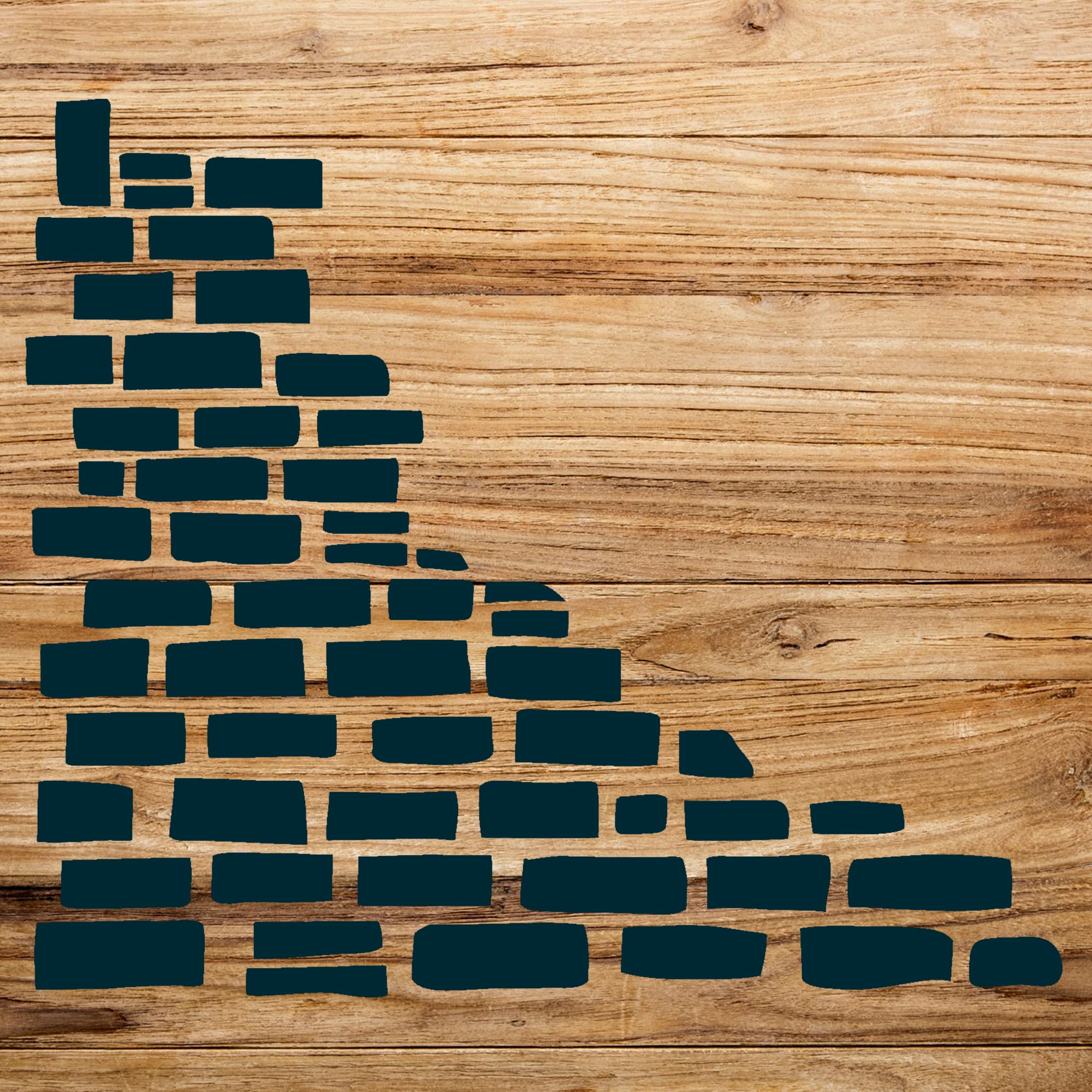 Half Stacked Stone Wall Stencil Pattern for Wood Signs and Home Decor, Reusable Mylar Template for Creative Projects - Size A2 (16.5