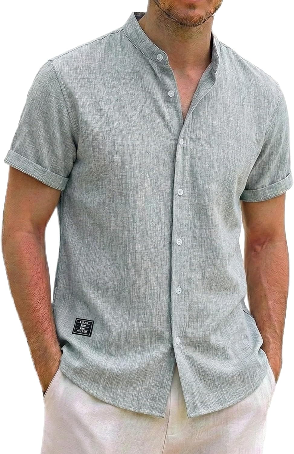 ZAFUL Mens Casual Shirts Mens Summer Shirts Breathable Lightweight Beach Wear Dark Gray XL