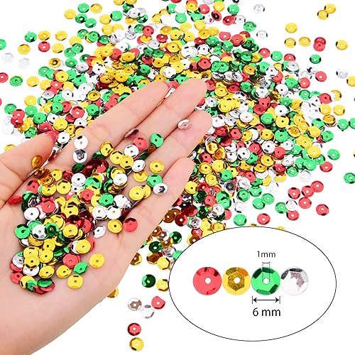 Miniatura 2 de Hapeper 20000 piezas de lentejuelas con purpurina de Navidad, lentejuelas sueltas para arte, manualidades, decoración y fabricación