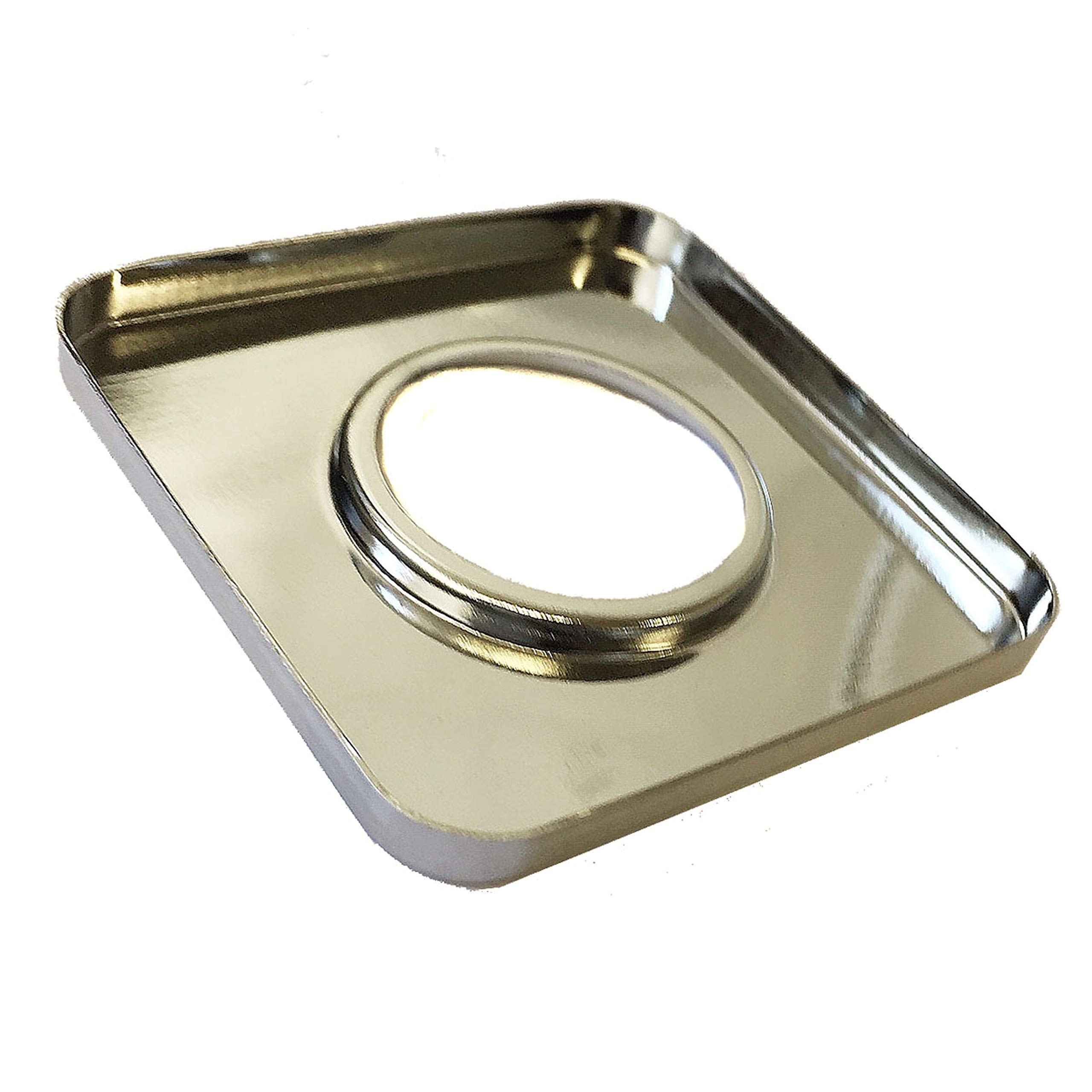 KANANA Rosetta A Vite Rotonda Per Rubinetto - Acciaio Inox, Diametro 7,5 Cm