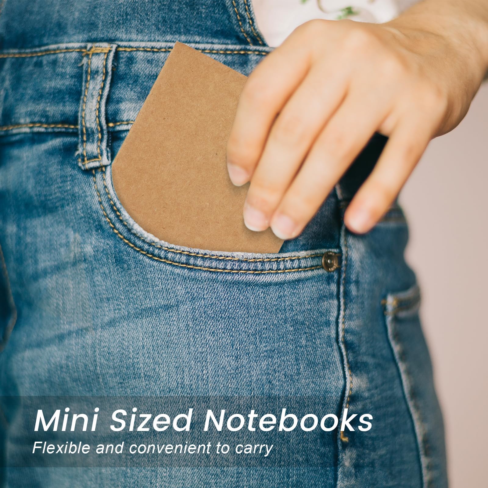 Oucaru Mini-Notizbücher, Großpackung, 8,9 x 14 cm, Braun, 60 Seiten, liniertes Papier, kleines Taschenbuch, Notizblöcke für Kinder, Studenten, Reisende, Schul- und Bürobedarf, 64 Stück