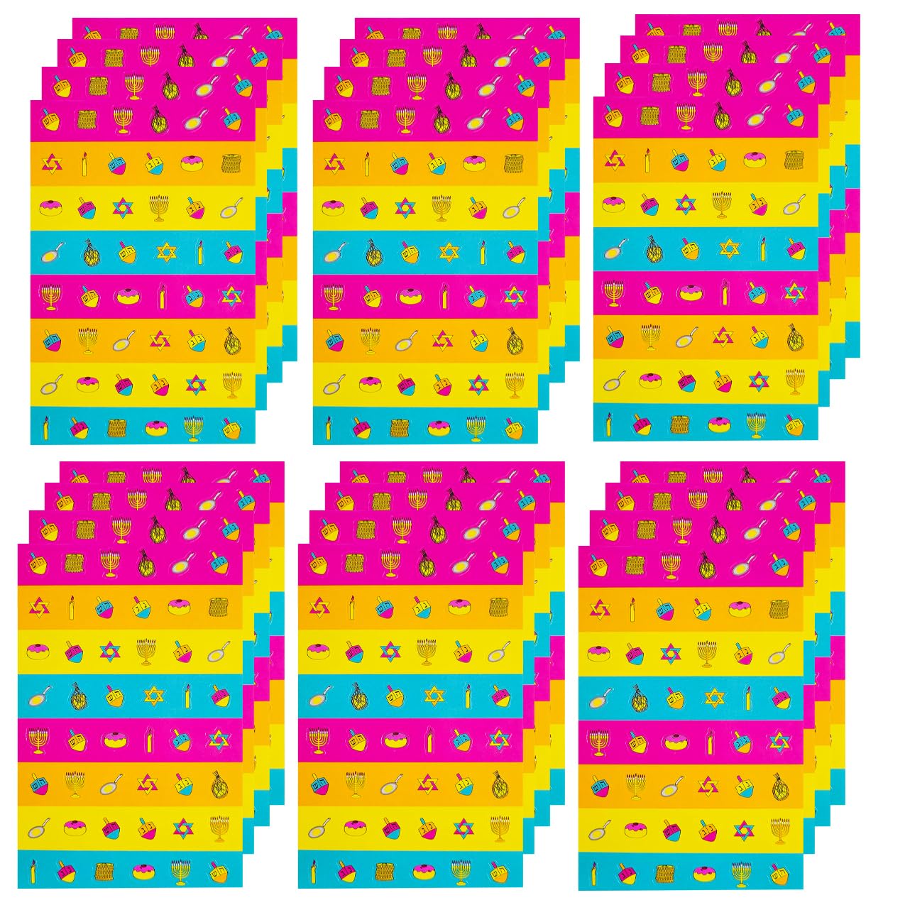 Lot De 55 Autocollants Hanoucca Pour Enfants - Décorations De Fête, Toupies, Menorah - Pour Jeux, Scrapbooking, Cadeaux - 5,5 X 5,4 Cm - 10