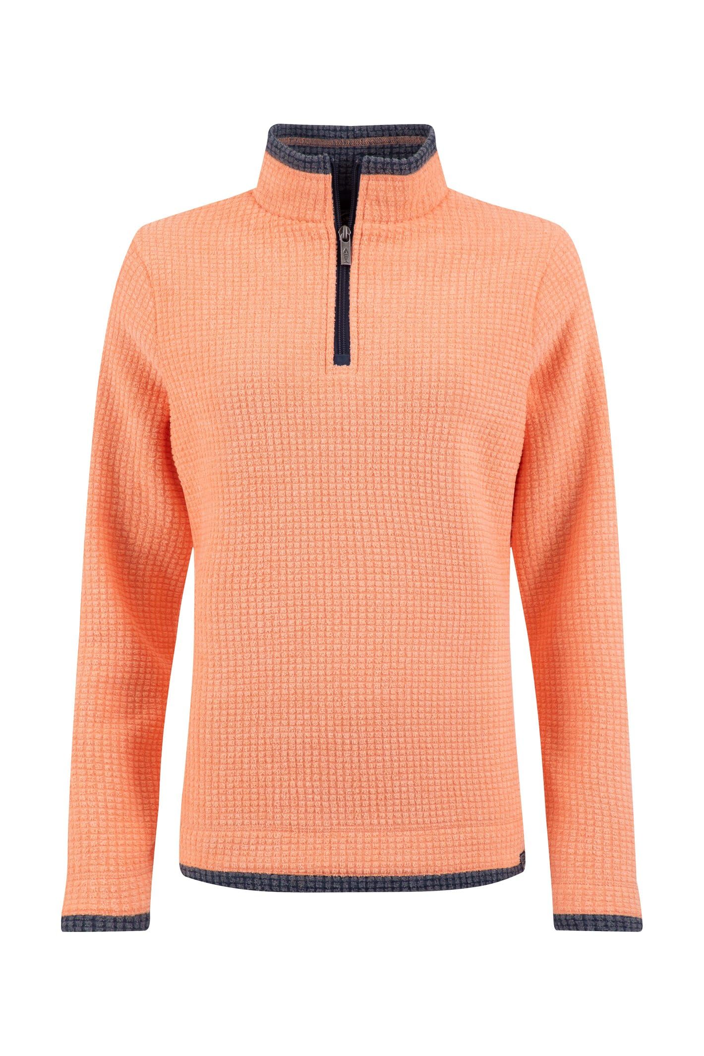 Weird Fish Women's Beye 1/4 Zip Grid Fleece Jumper in Orange | Size: 18