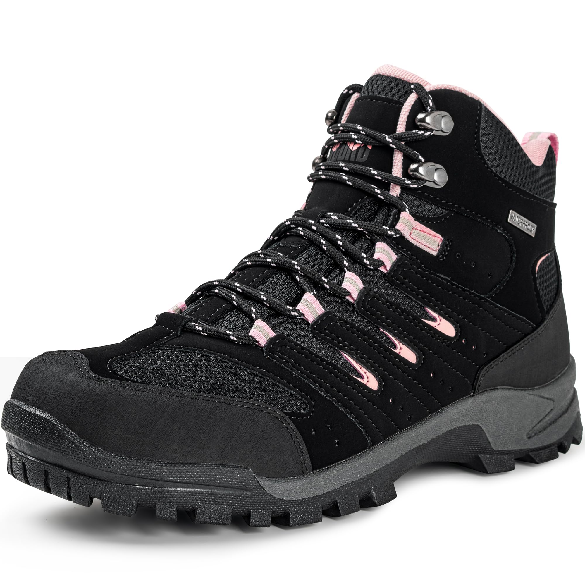 R CORD Womens Hiking Boots Waterproof Slip-Resistant Cushioned Support Durable for Hiking, Travel, Rainy Days, Camping, and Outdoor Adventures