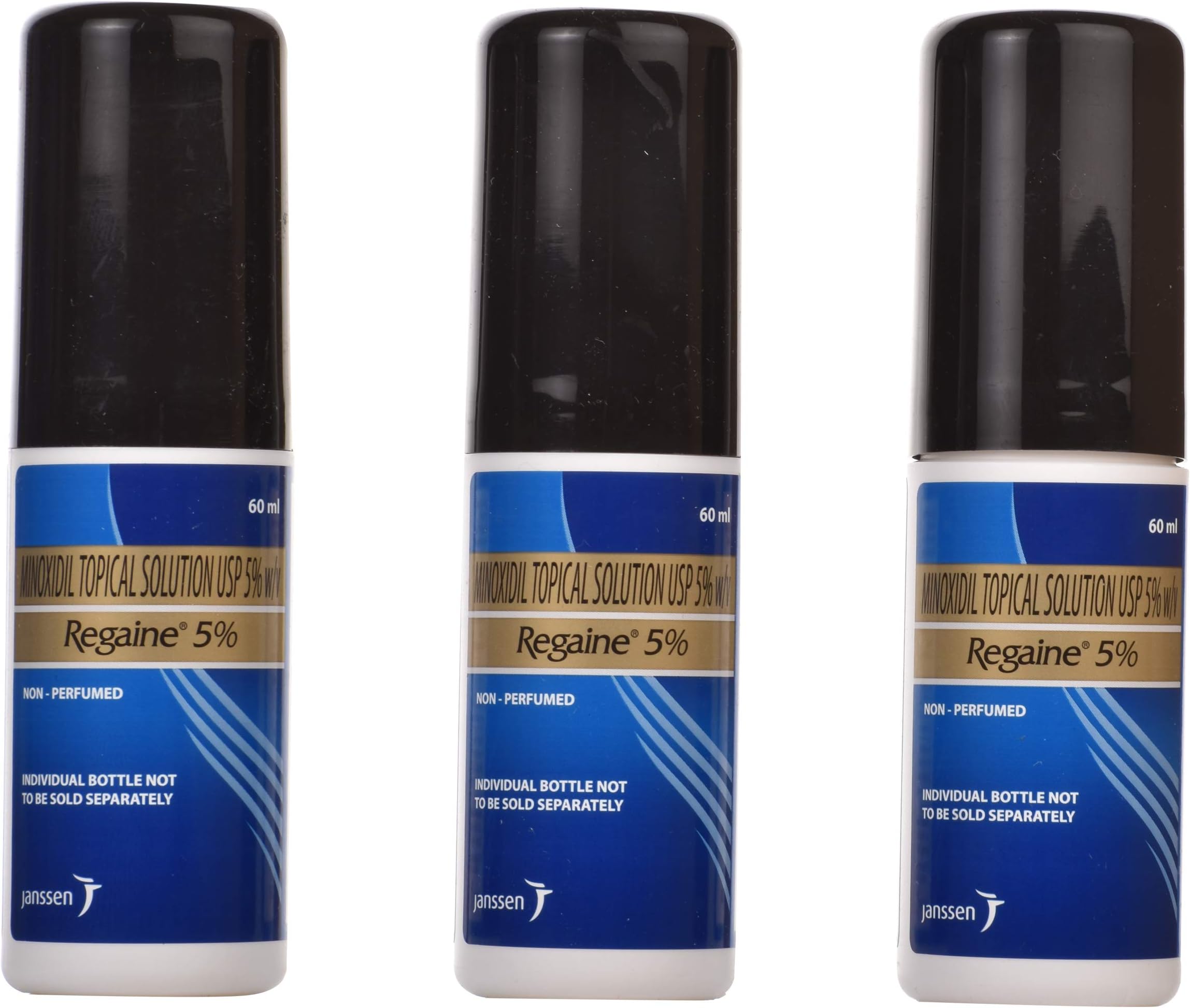 Regaine 5% - 3 Bottle of 60 ml Solution with Minoxidil