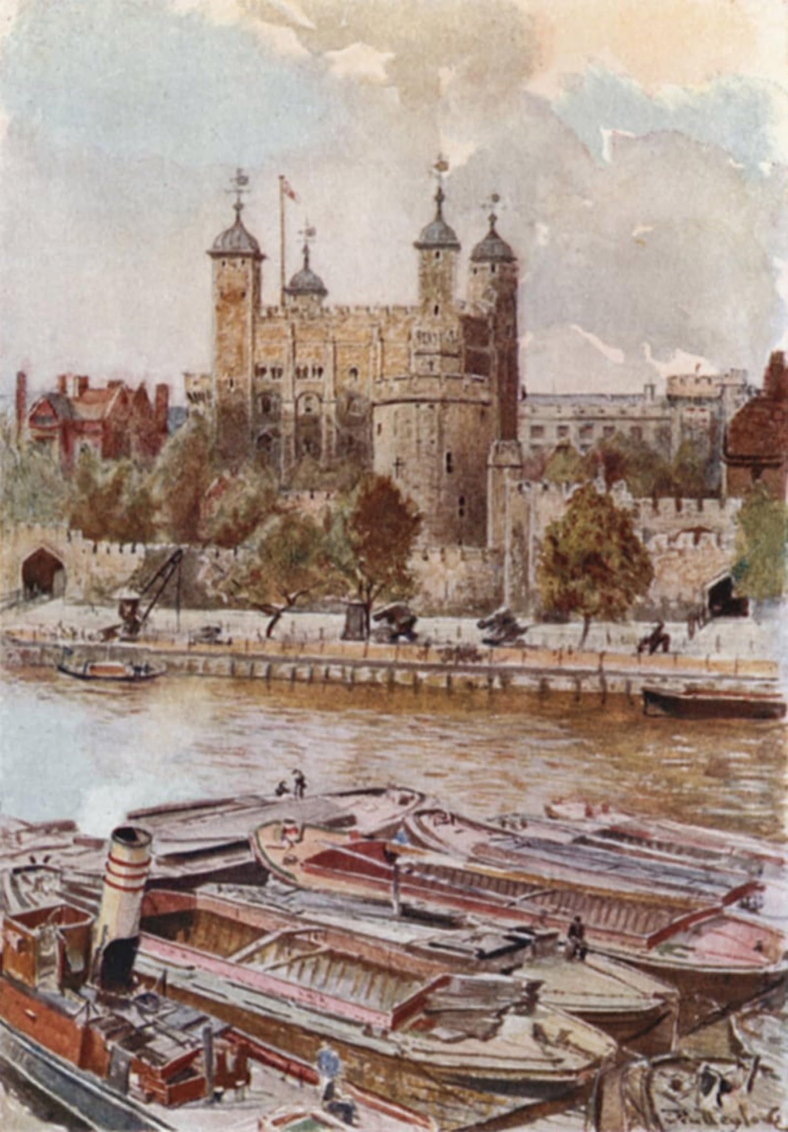 ARTXLXXBN Famous Art Print Poster Vintage Wall Art the Tower of London by Fulleylove Canvas Art Poster for Home Decor 60x90cm