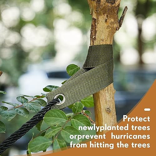Miniatura 5 de 48 correas de árbol de 15.74 pulgadas para estaca con ojales, resistentes árboles jóvenes y plantas para apoyar estacas para guiar, retoños recién