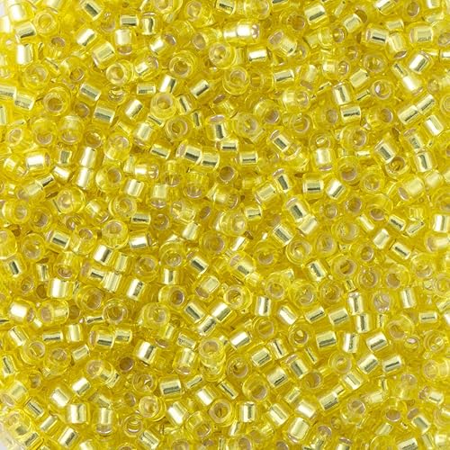 Miniatura 2 de Miyuki Paquete de cuentas de semillas Delica: tamaño 11/0, colección de paletas forradas doradas y plateadas DB42, DB144, DB145 - 3 tubos de 0.25 oz