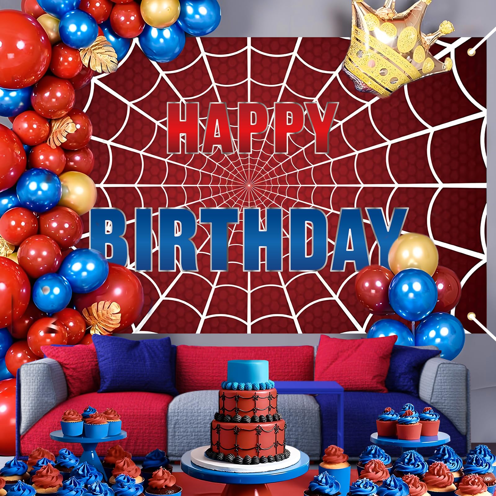 Spinnenweb met Spinnetjes Decoratie Halloween