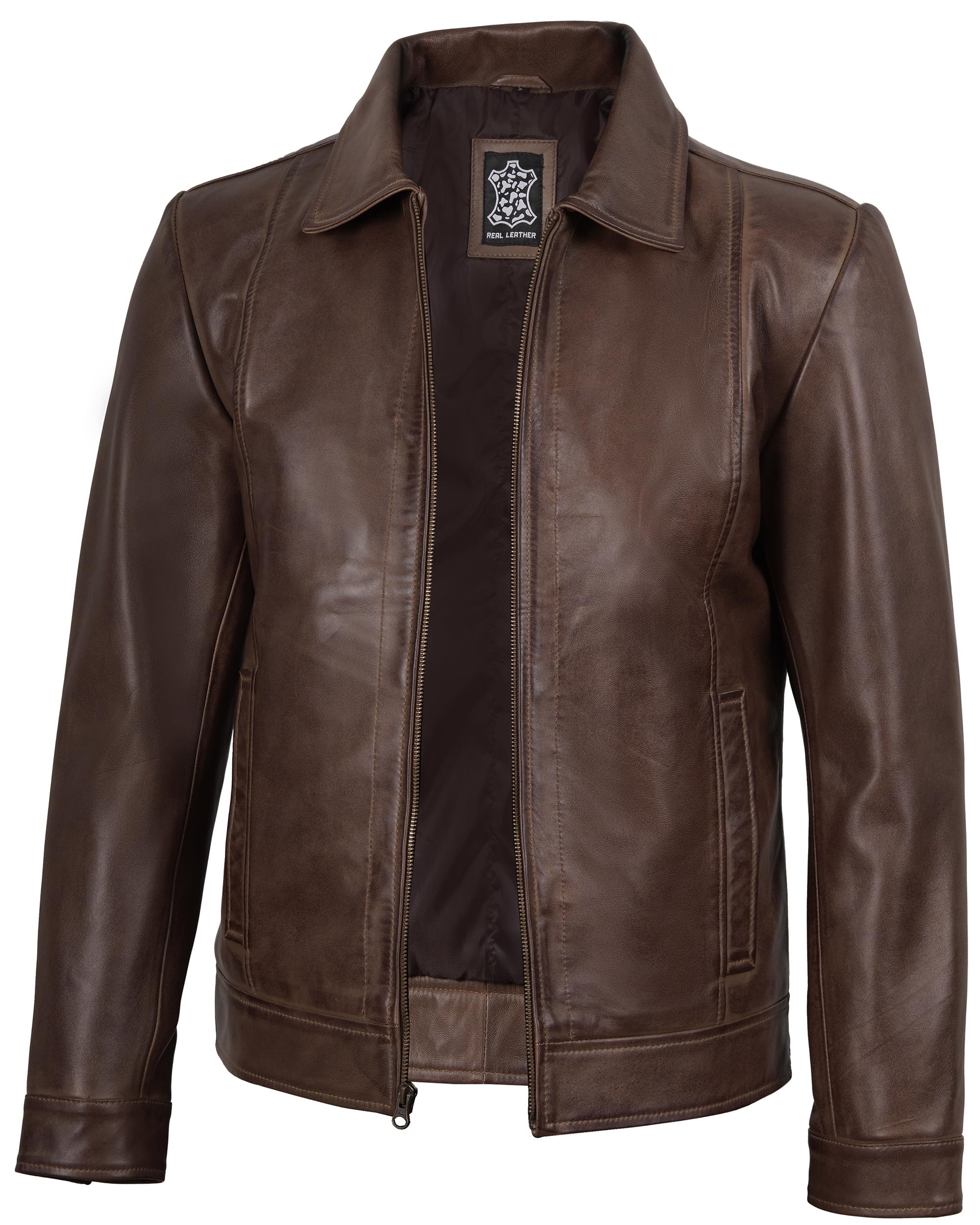 Decrum Vintage Style Mens Leather Jacket