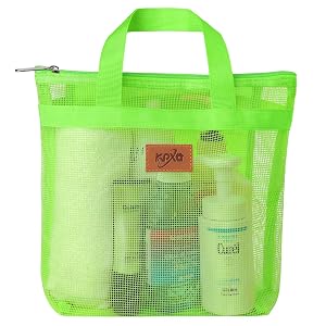 KPX Shower Caddy Mesh Tote Bag Mesh Shower Bag Quick Dry Toiletry Bath Bag Hanging Bath Organizer for