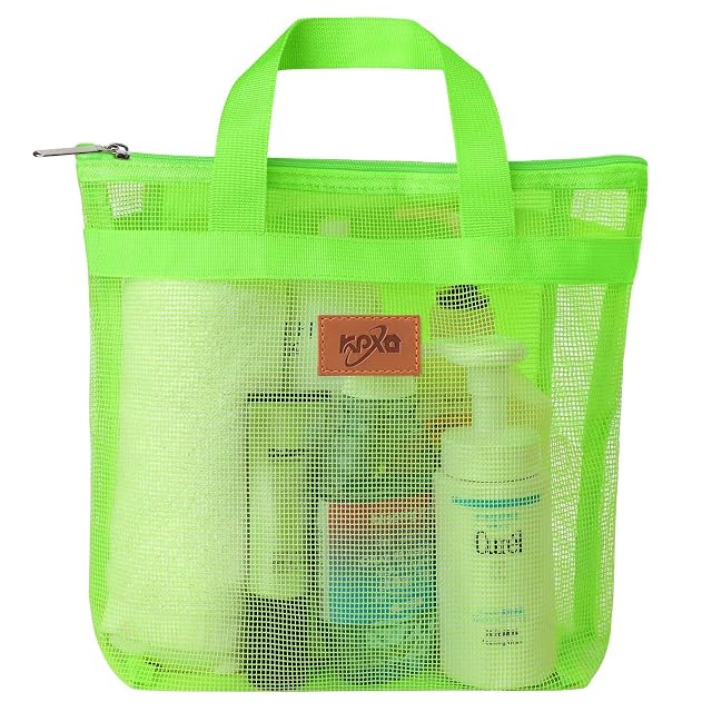 KPX Shower Caddy Mesh Tote Bag Mesh Shower Bag Quick Dry Toiletry Bath Bag Hanging Bath Organizer for