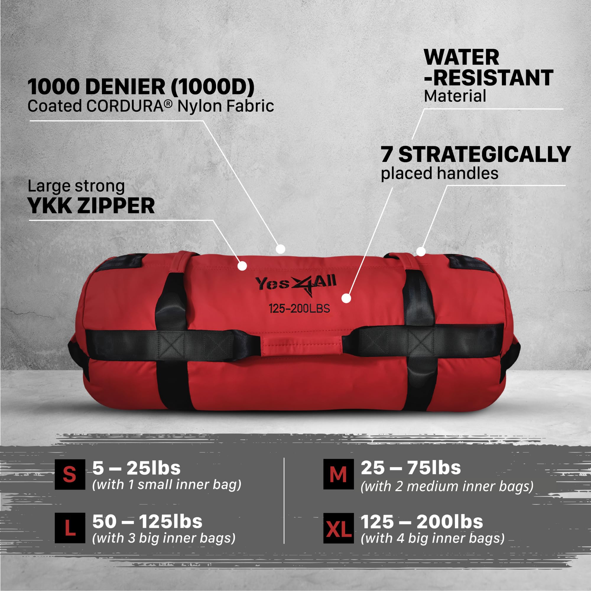 Yes4All Adjustable Sandbags - Heavy Duty Weight Sand Bags
