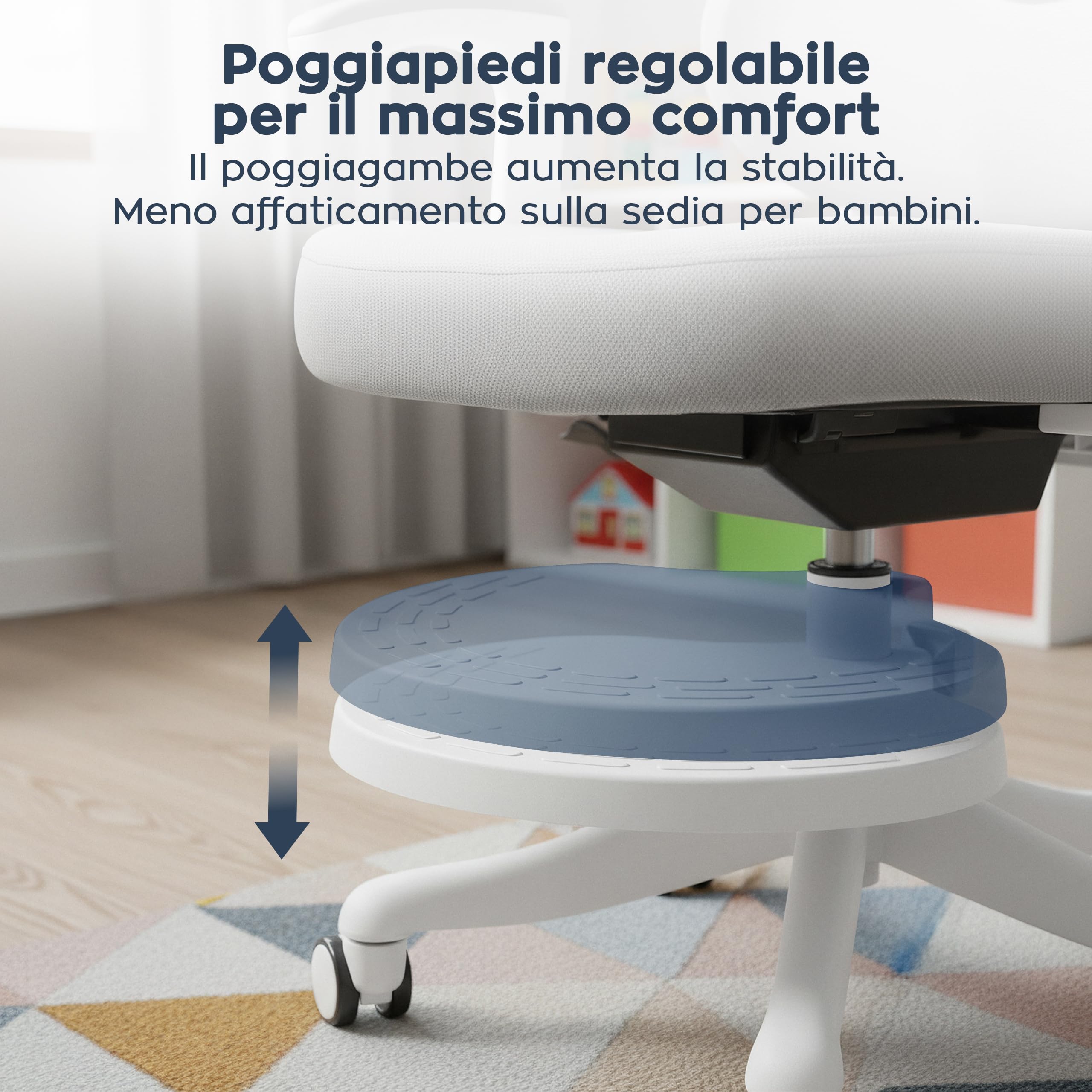 MARK ADLER Junior 5.3 – Supporta la postura durante studio e compiti – Ideale per cameretta bambini e ragazzi – Cresce con il bambino fino a 175 cm – Stabilità e comfort quotidiano – Grigo