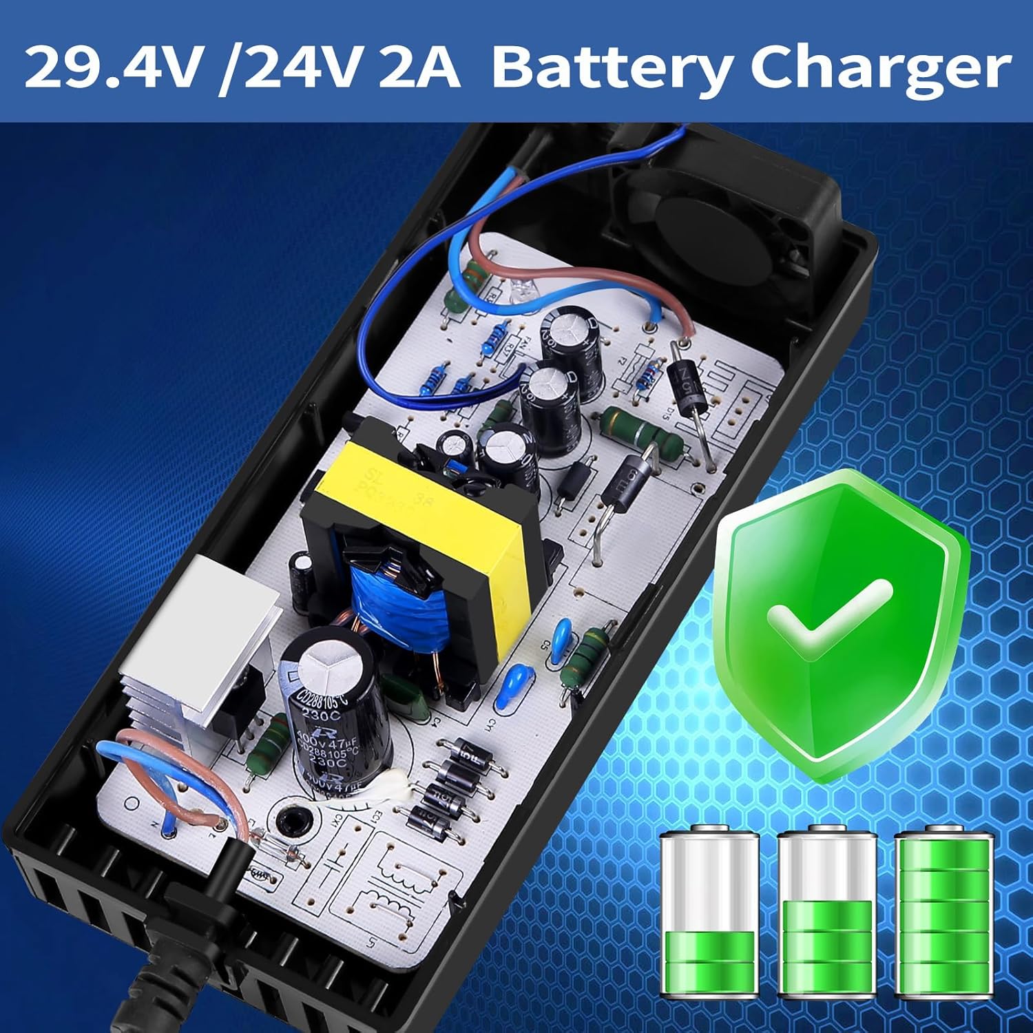 (5 caps) 29.4 V 2nd Fast battery charger universal for 24 V 25.2 V 25.9 V replacement charger Electric Scoter Battery Scooter - 5 Tappings in1 8 81QsnvEjyzL. AC SL1500