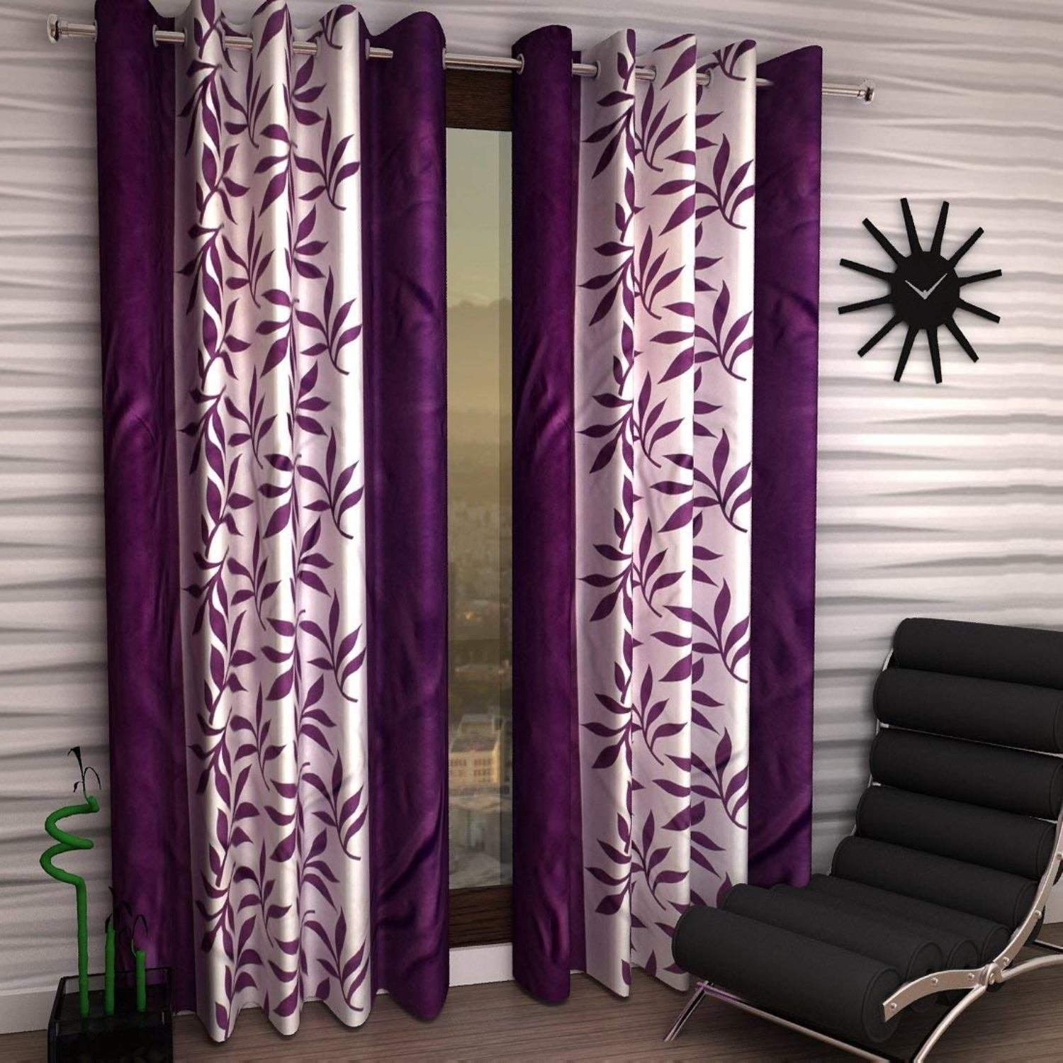 Polyester Curtains for Home|Bed Room/Living Room Window Curtains- 5feet,Purple (Set of 2) (B08PSYXXQ1) Amazon Price History, Amazon Price Tracker