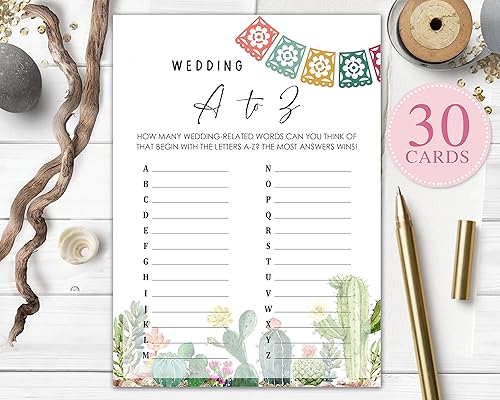 Miniatura 2 de Juegos de despedida de soltera, fiestas mexicanas de despedida de soltera, tarjetas de boda de la A a la Z para despedida de soltera, fiesta de