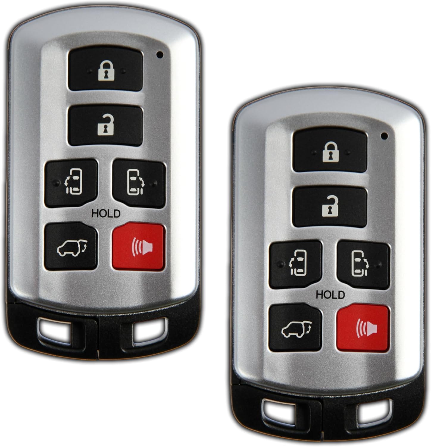 KeylessOption Key Fob Replacement for 2011 2012 2013 2014 2015 2016 2017 2018 2019 2020 Toyota Sienna Keyless Entry Remote, 6-Button HYQ14ADR, Locksmith Program Required - 2 Pack