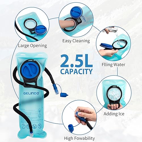 Miniatura 6 de GELINDO Mochila de hidratación de senderismo aislada - Paquete de hidratación de senderismo con bolsa de agua de 2.5L