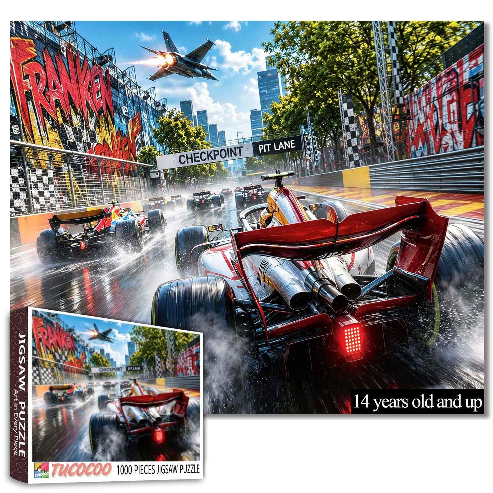 Formula Race Car Urban Track Graffiti Jet puzzles for adults 1000 pieces