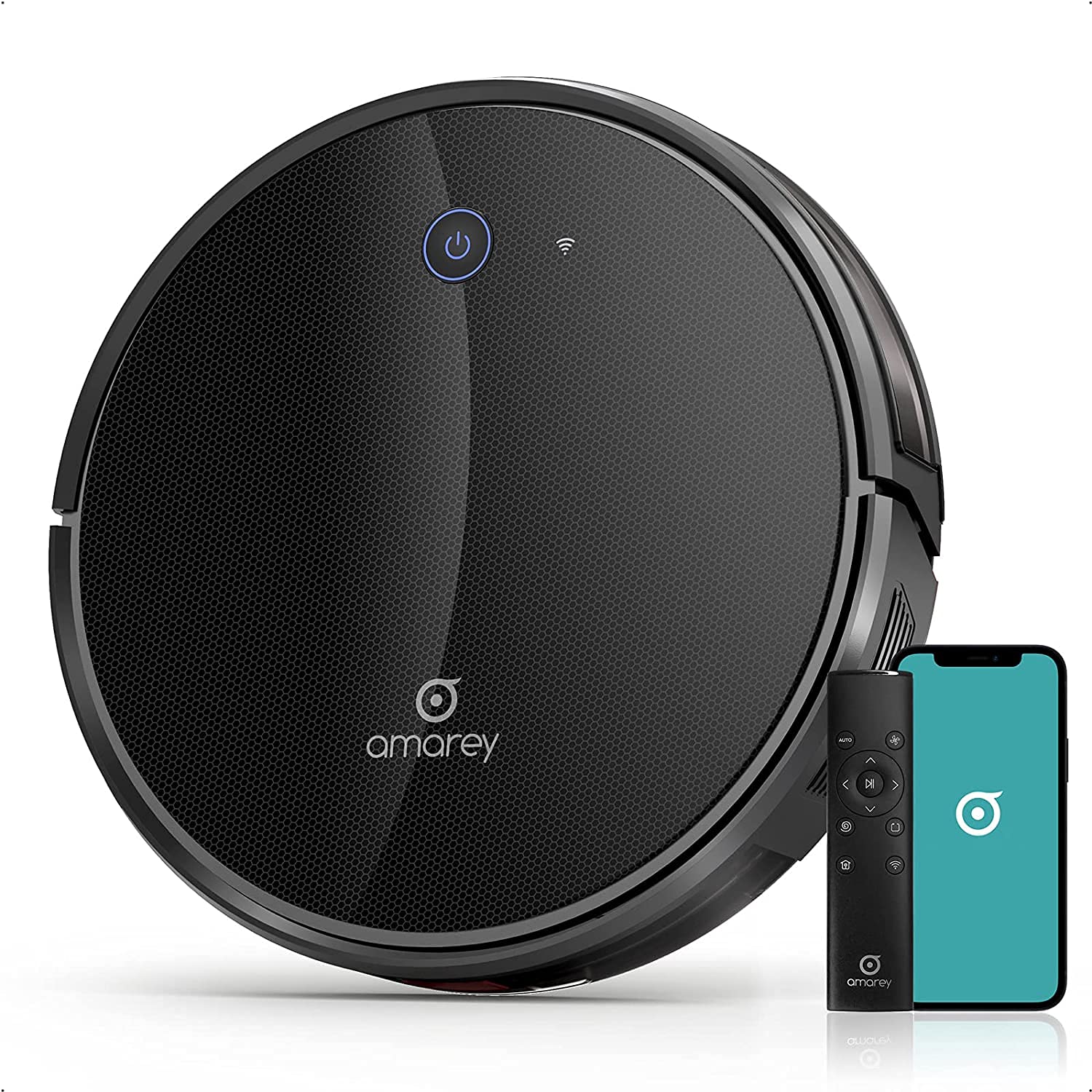 Amarey Robot Vacuum A800 Pro, Robotic Vacuum Cleaner with 2500Pa Strong Suction, APP Control, Wi-Fi Connected and Self-Cha...