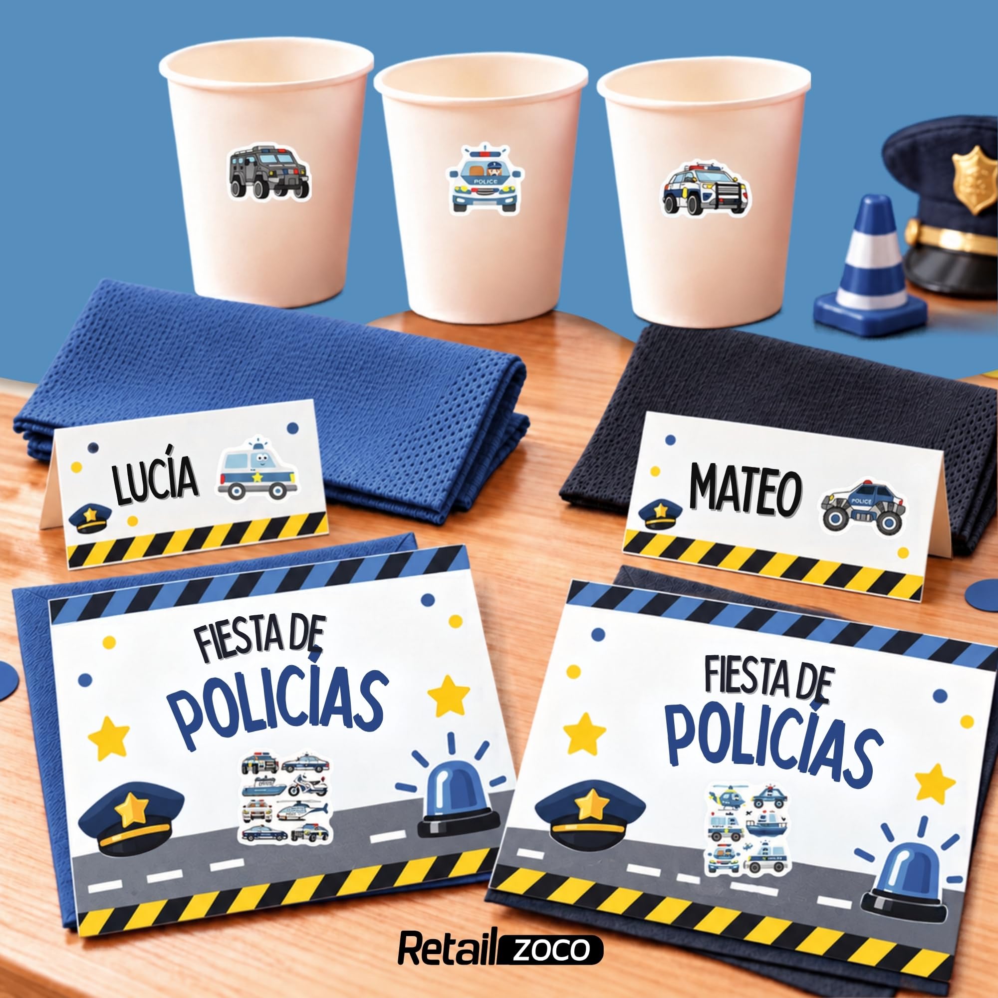 Rollo Pegatinas Oficios para niños, Profession stickers (3, Policia) - imagen 5
