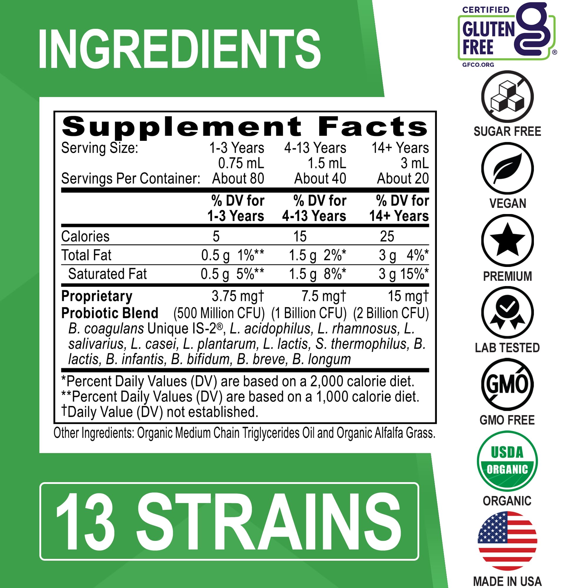 Organic Liquid Probiotic Drops Supplement - Organic Probiotics for Kids, Women & Men, Digestive Gut Health - Vegan Acidophilus Probiotics, Kid Flora Toddler Liquid Probiotic for Kids, Womens, Men 2 Oz — Amazon image 6