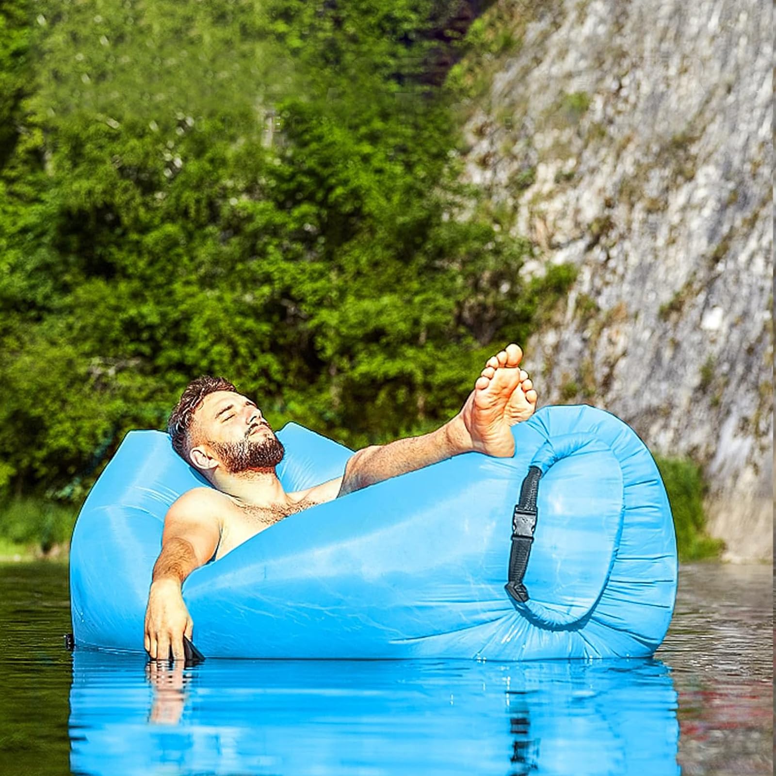 Divano Gonfiabile, Sdraio Air con Pacchetto Portatile, Divano ad Aria Air Campeggio per Viaggi, all'aperto, Campeggio, Escursionismo, Piscina e Feste in Spiaggia