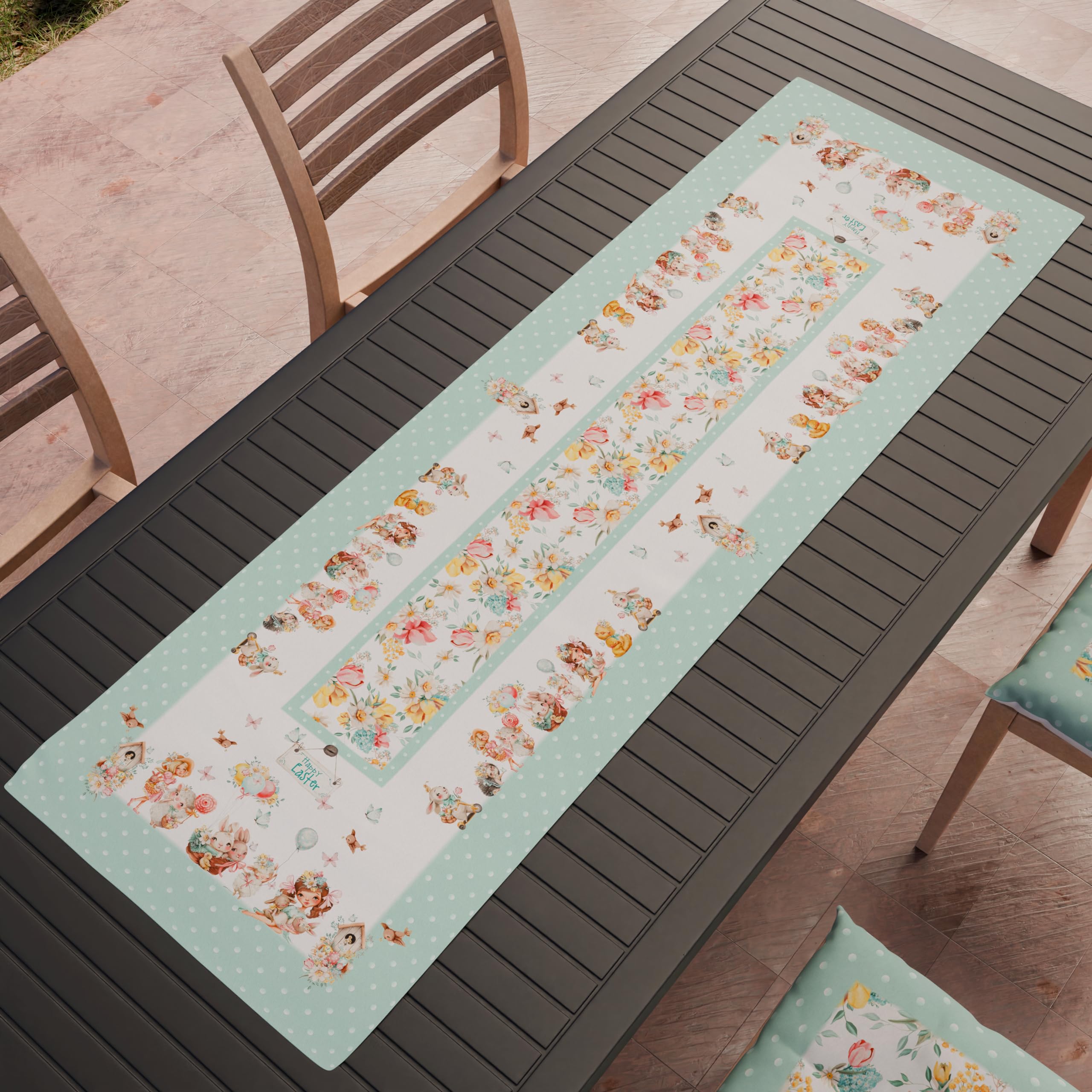 PETTI Artigiani Italiani - Easter Table Runner, Kitchen Table Runner in Digital Print, 100% Made in Italy - Image 2