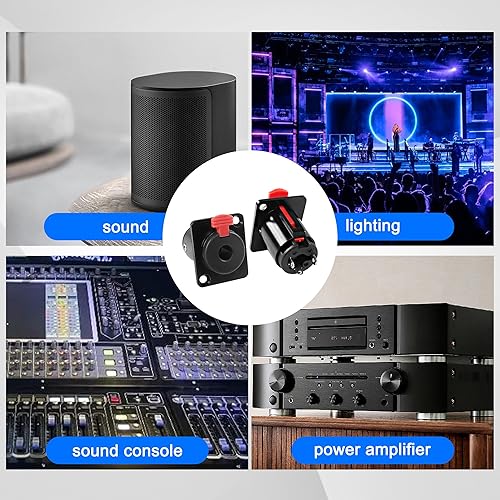 Miniatura 7 de XMSJSIY Conector adaptador de conector de audio estéreo de 1/4 de pulgada y 0.250 in, montaje en panel de enchufe hembra TS/TRS de 0.250 in con