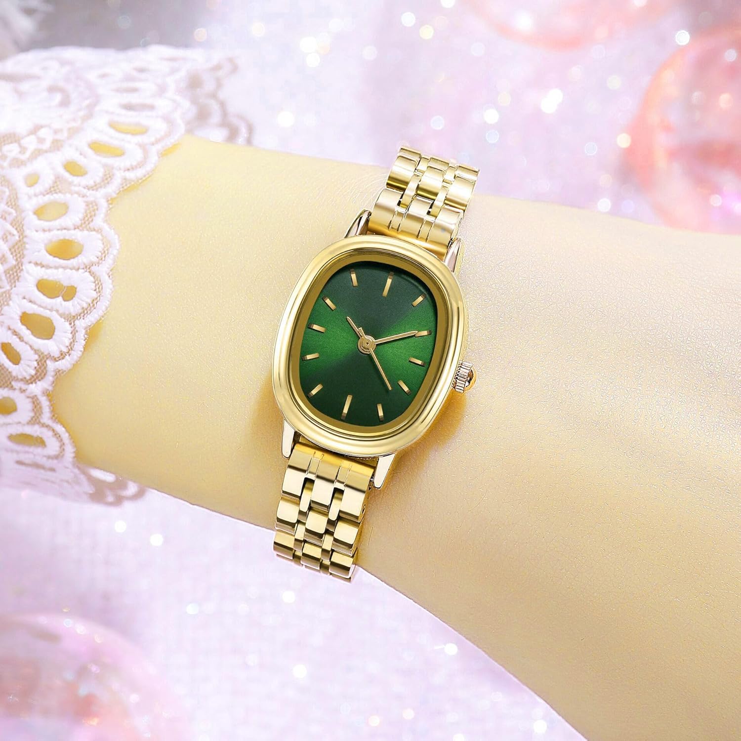 Retro Ladies Wristwatch Women's Oval Bracelet Quartz Watch Dainty for Womens Mesh Bracelet Waterproof Watch - Image 4
