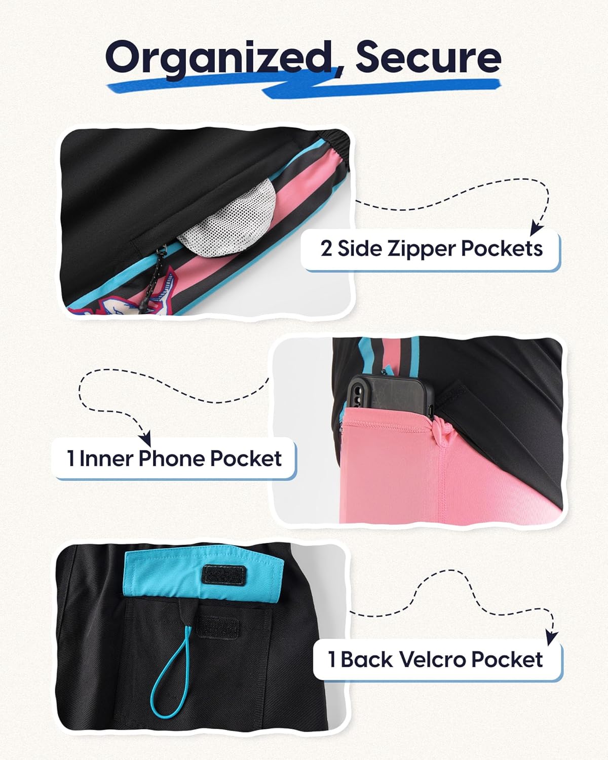 maamgic Mens Swim Trunks - Mens Bathing Suit with Compression Liner 7 Inch Quick Dry Fshion Stretch Zipper Pockets Swimwear - Image 5