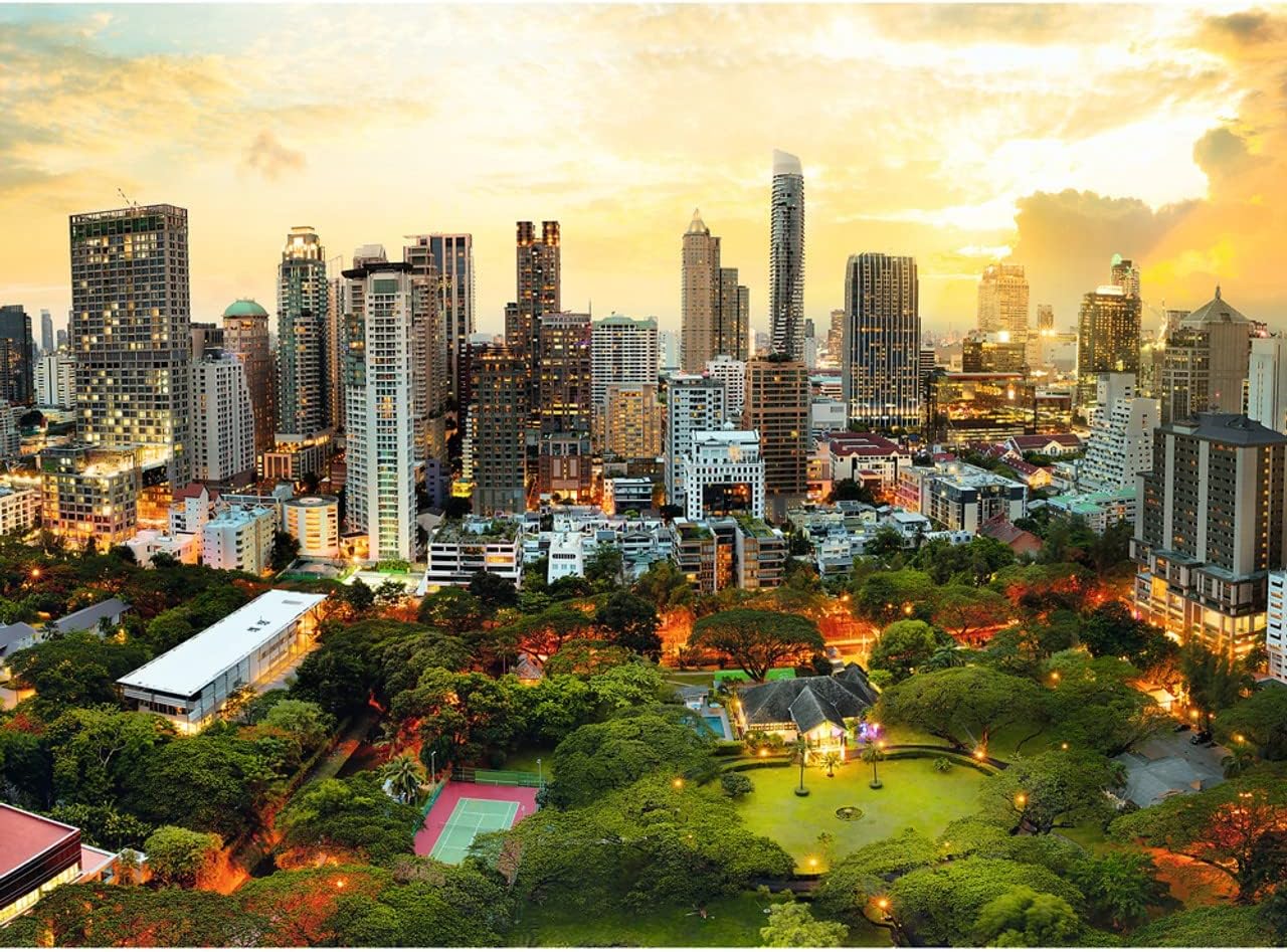 Trefl Sunset in Bangkok 3000 Piece Jigsaw Puzzle Red 46"x33" Print, DIY Puzzle, Creative Fun, Classic Puzzle for Adults and Children from 15 Years Old