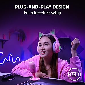 Razer Seiren V3 Mini USB Microphone: Condenser Mic - Supercardioid Pickup Pattern - Tap-to-Mute Sensor with LED Indicator - Shock Absorber - Ultra Compact - PC, Discord, OBS Studio, XSplit - Quartz