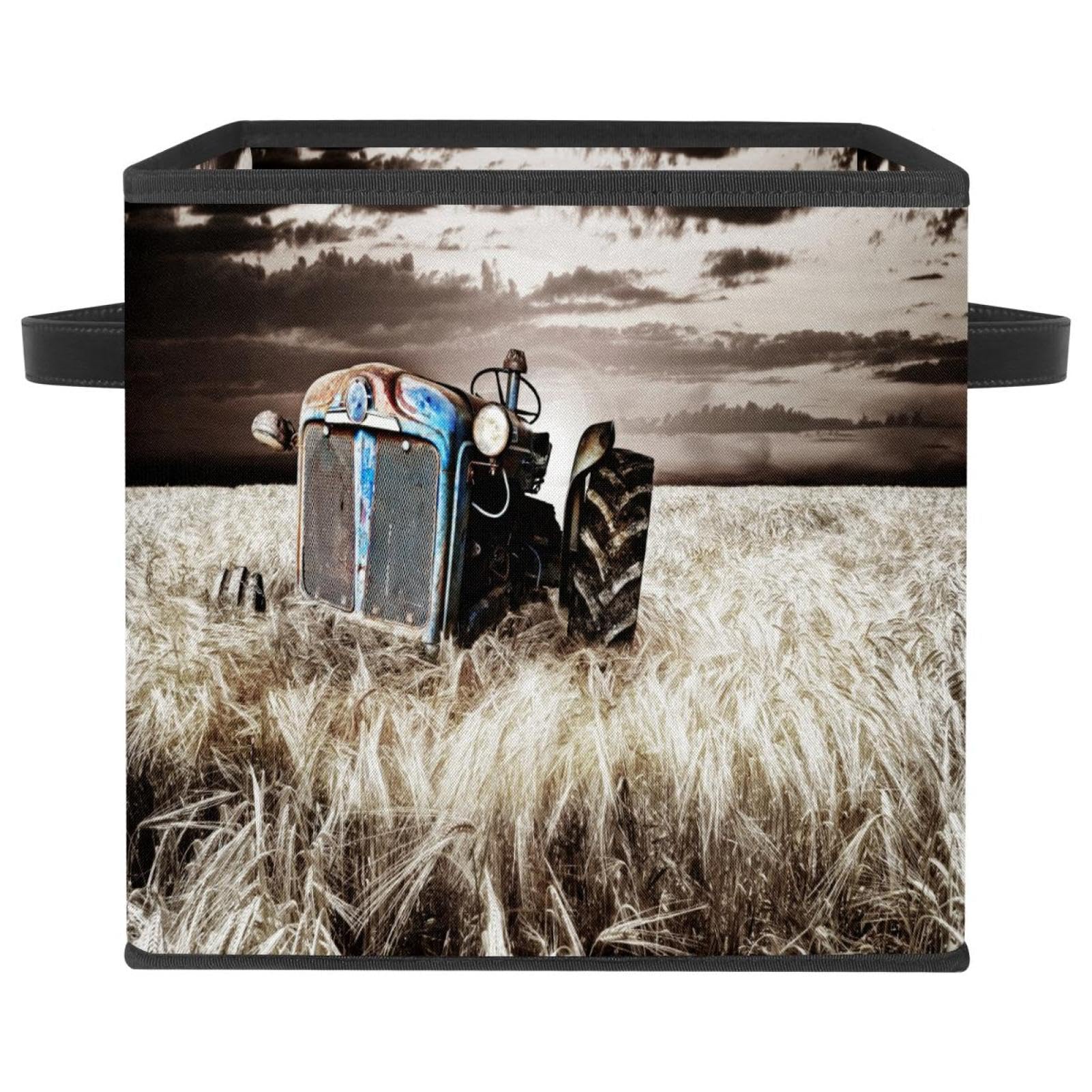 Boîte de rangement pliable en tissu tracteur idéal pour chambre placard et jouets