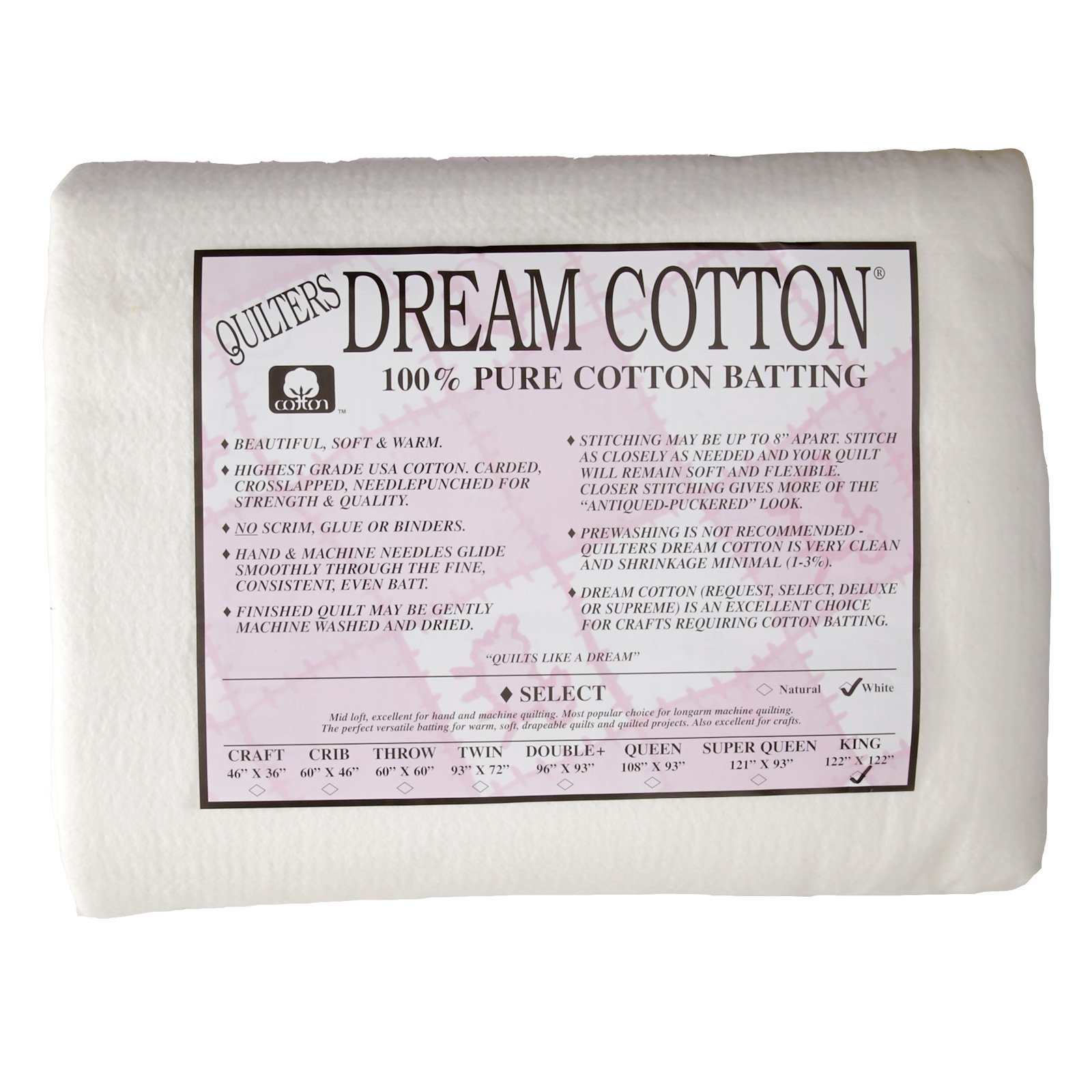 Quilter's Dream Cotton White Select Batting (122