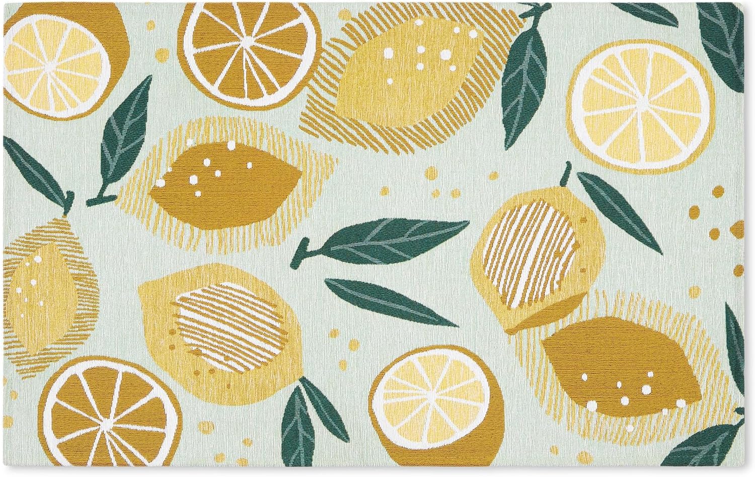 TOWN & COUNTRY LUXE Livie Fresh Lemon Everwash™ Washable Multi-Use Decorative Rug, Kitchen Rug, Low-Profile Door Mat, Bedroom Rug and Dorm Room Rug with Non-Slip Backing, Seafoam Green, 24"x40" Seafoam Green 24" x 40"