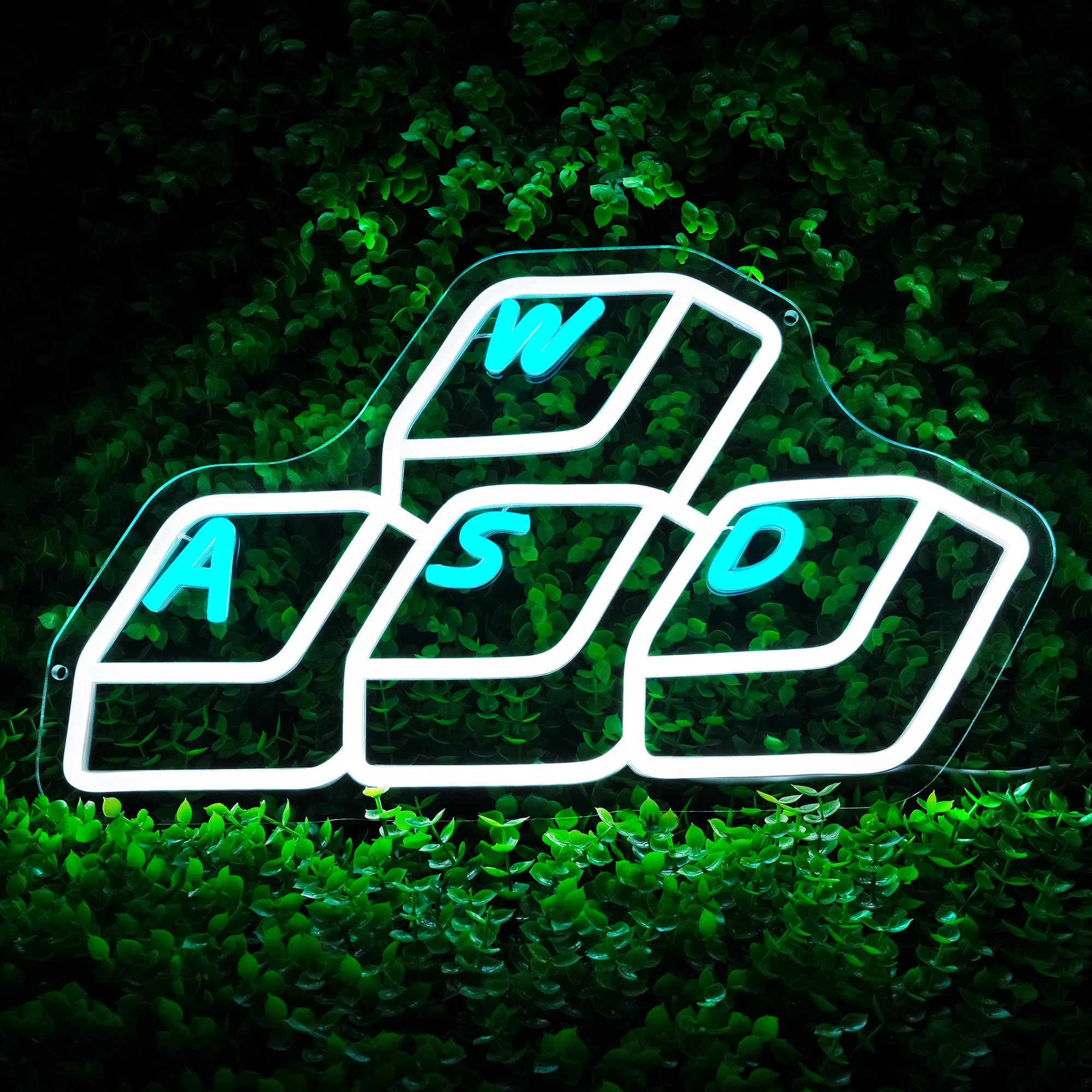 Decorazione da parete per videogiochi, insegna al neon con tastiera per decorazione da parete, accessori per videogiochi, alimentata tramite USB, dimmerabile, LED per stanza dei giochi per adolescenti